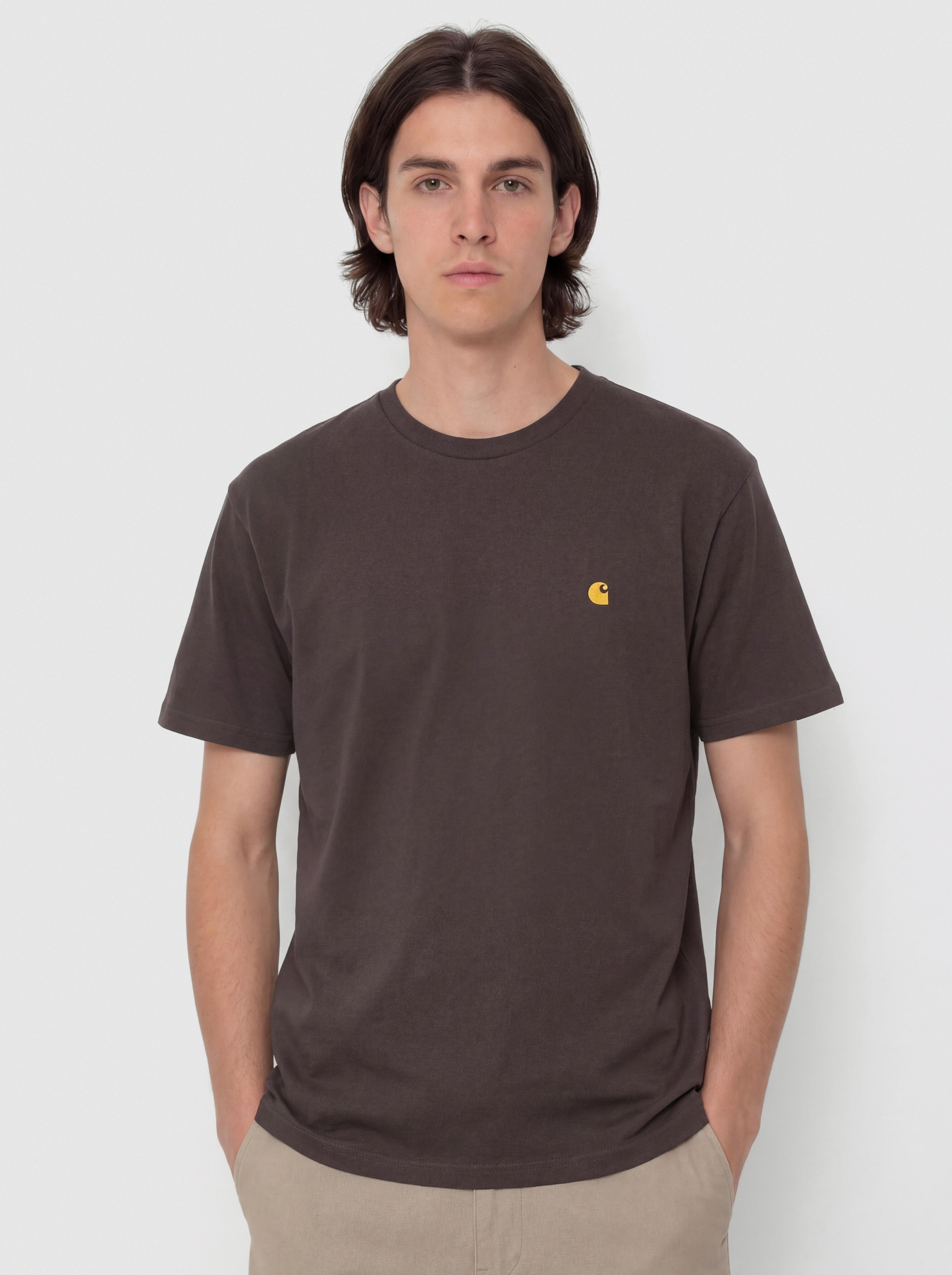 Póló Carhartt WIP Chase (shale/gold)
