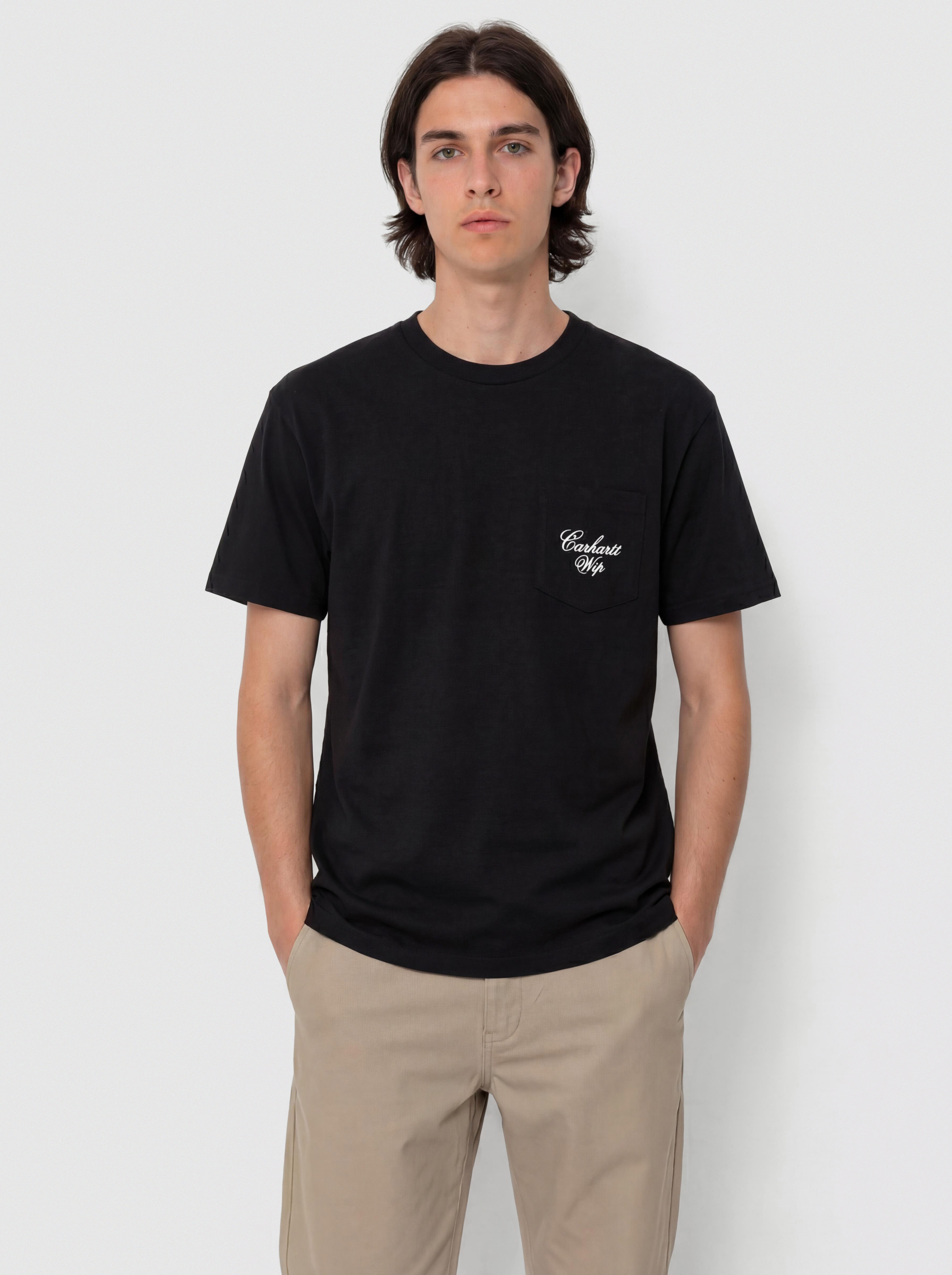 Póló Carhartt WIP Longhand Pocket (black/white)