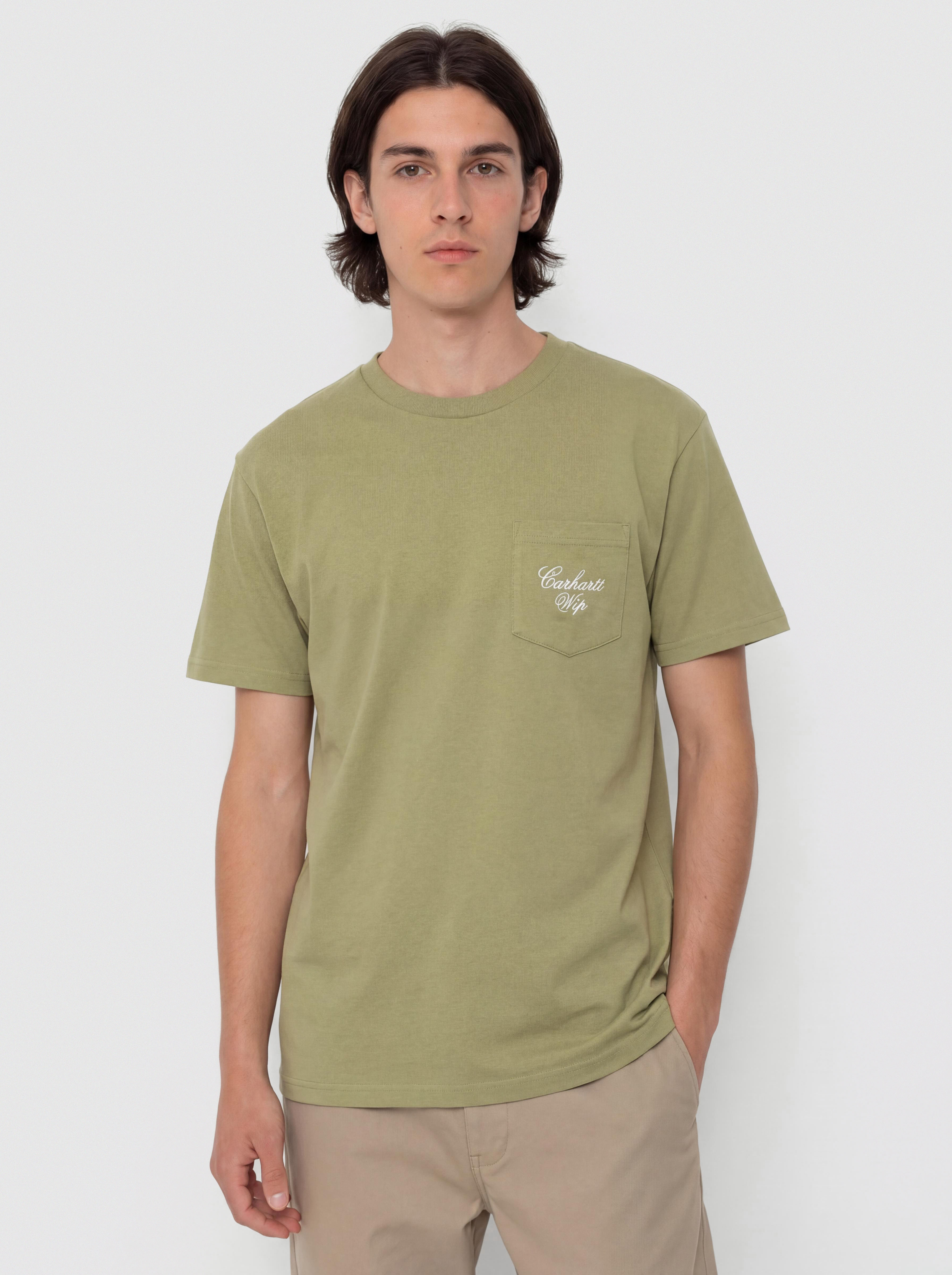 Pu00f3lu00f3 Carhartt WIP Longhand Pocket (gentle green/white)