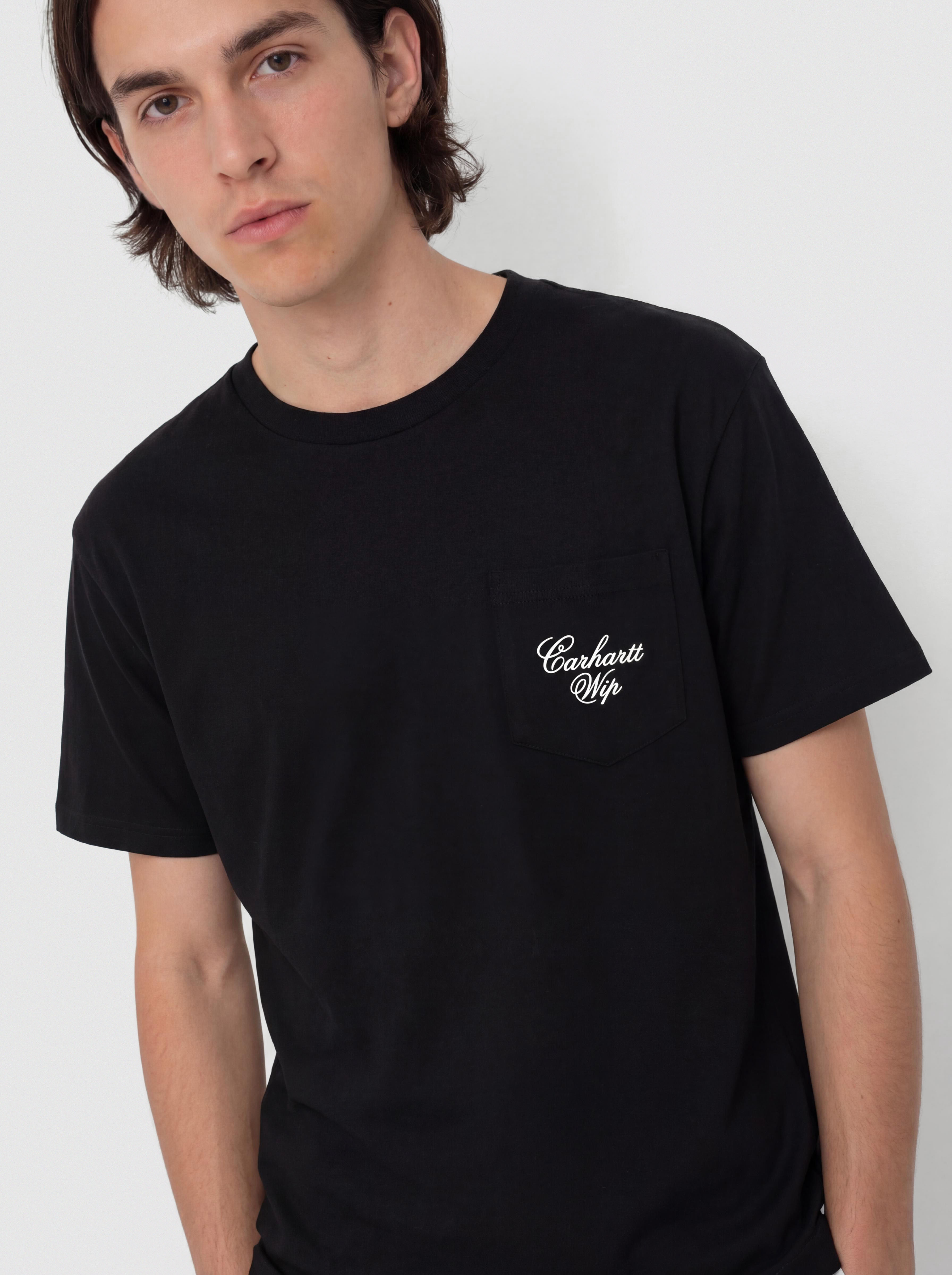 Póló Carhartt WIP Longhand Pocket (black/white)