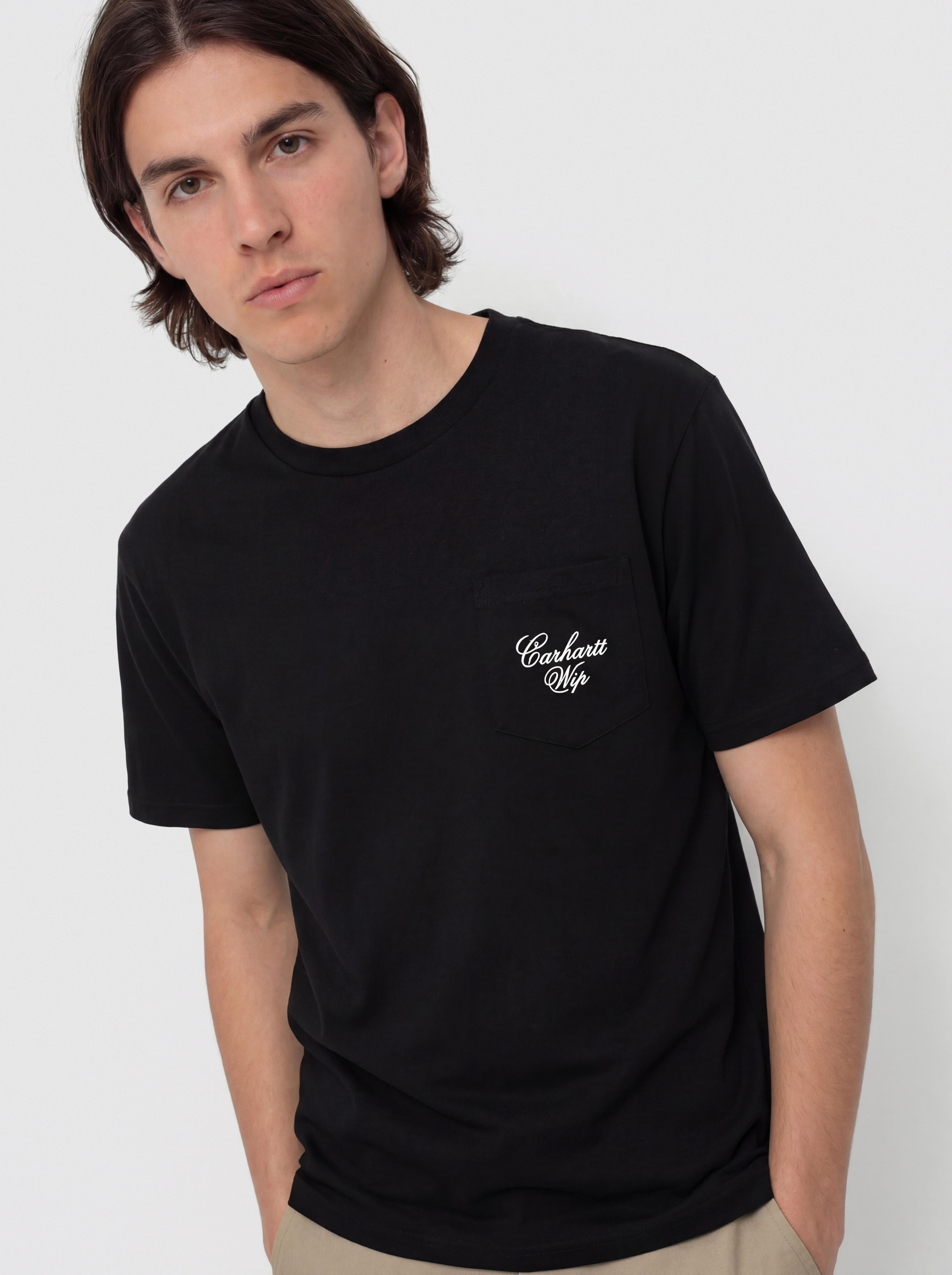 Póló Carhartt WIP Longhand Pocket (black/white)