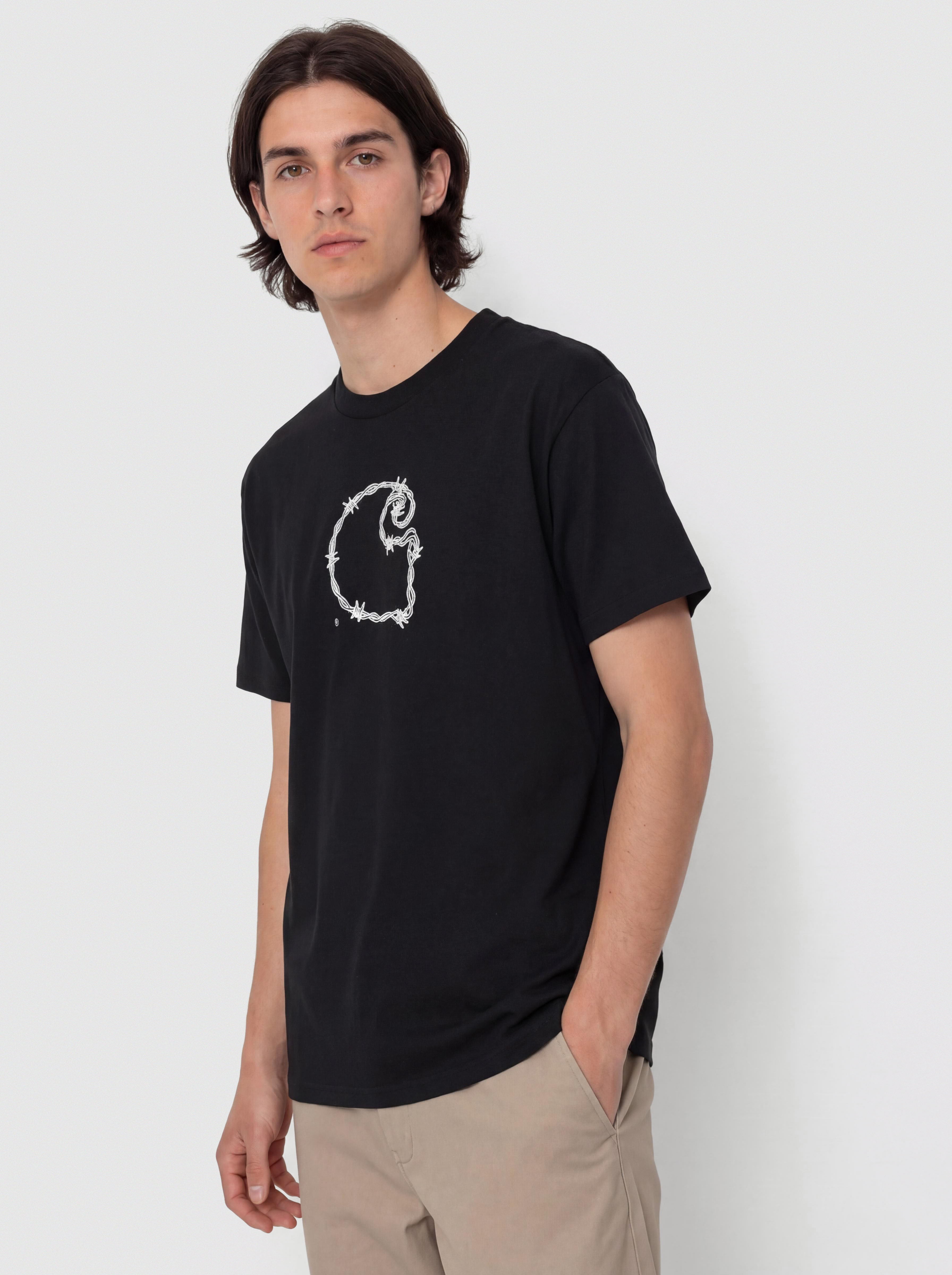 Póló Carhartt WIP Barbwire C (black)