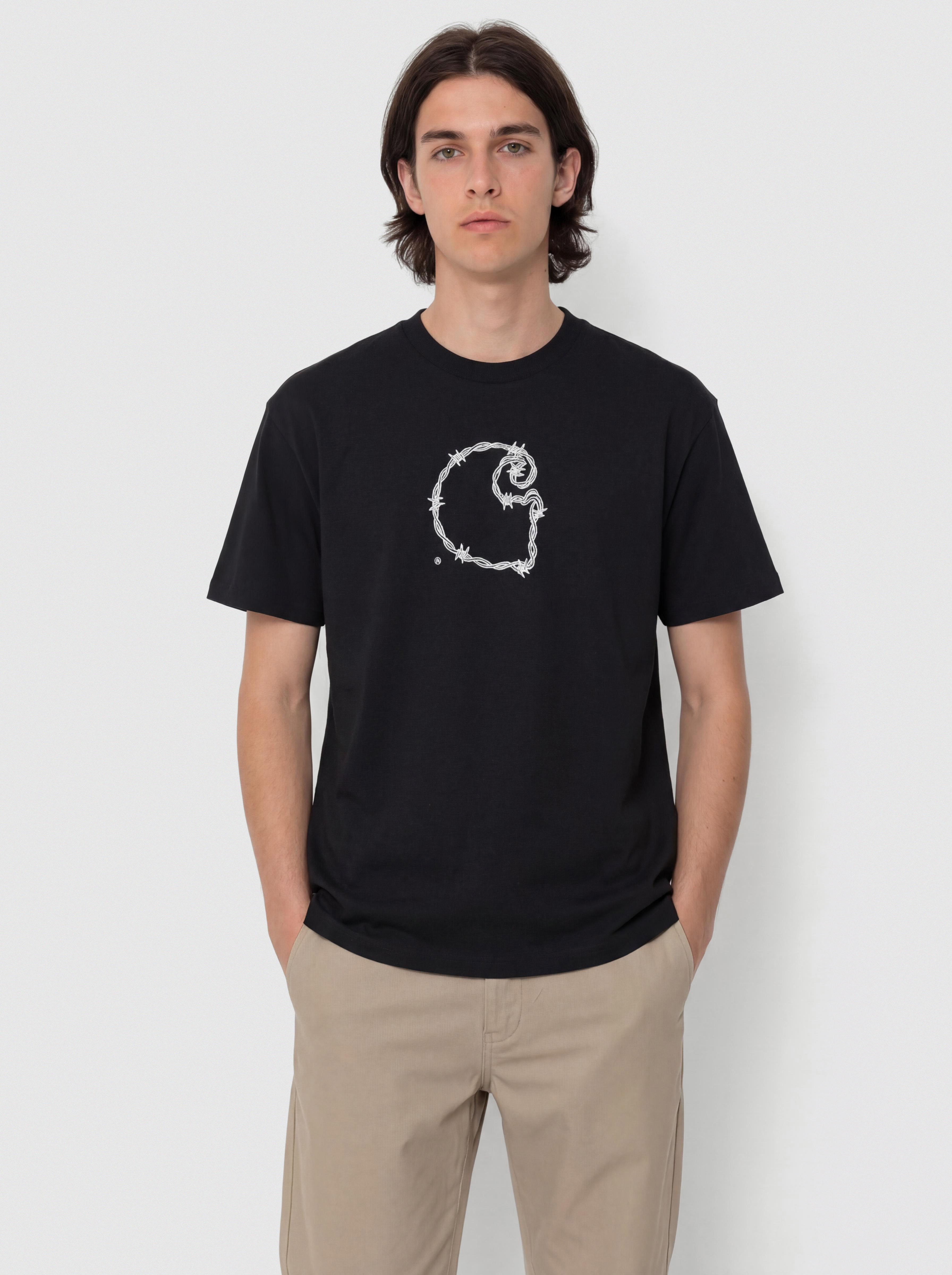 Póló Carhartt WIP Barbwire C (black)