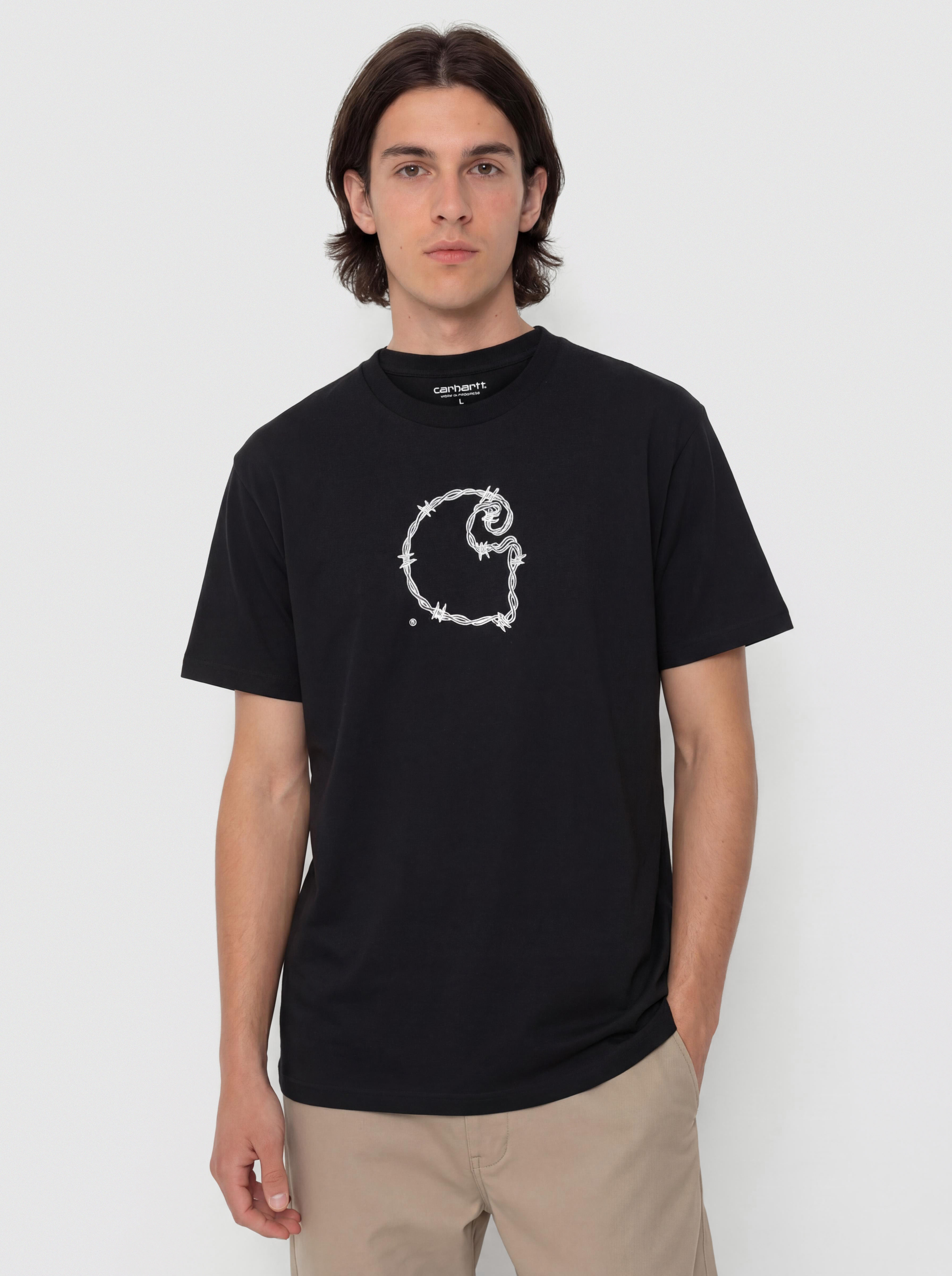 Póló Carhartt WIP Barbwire C (black)