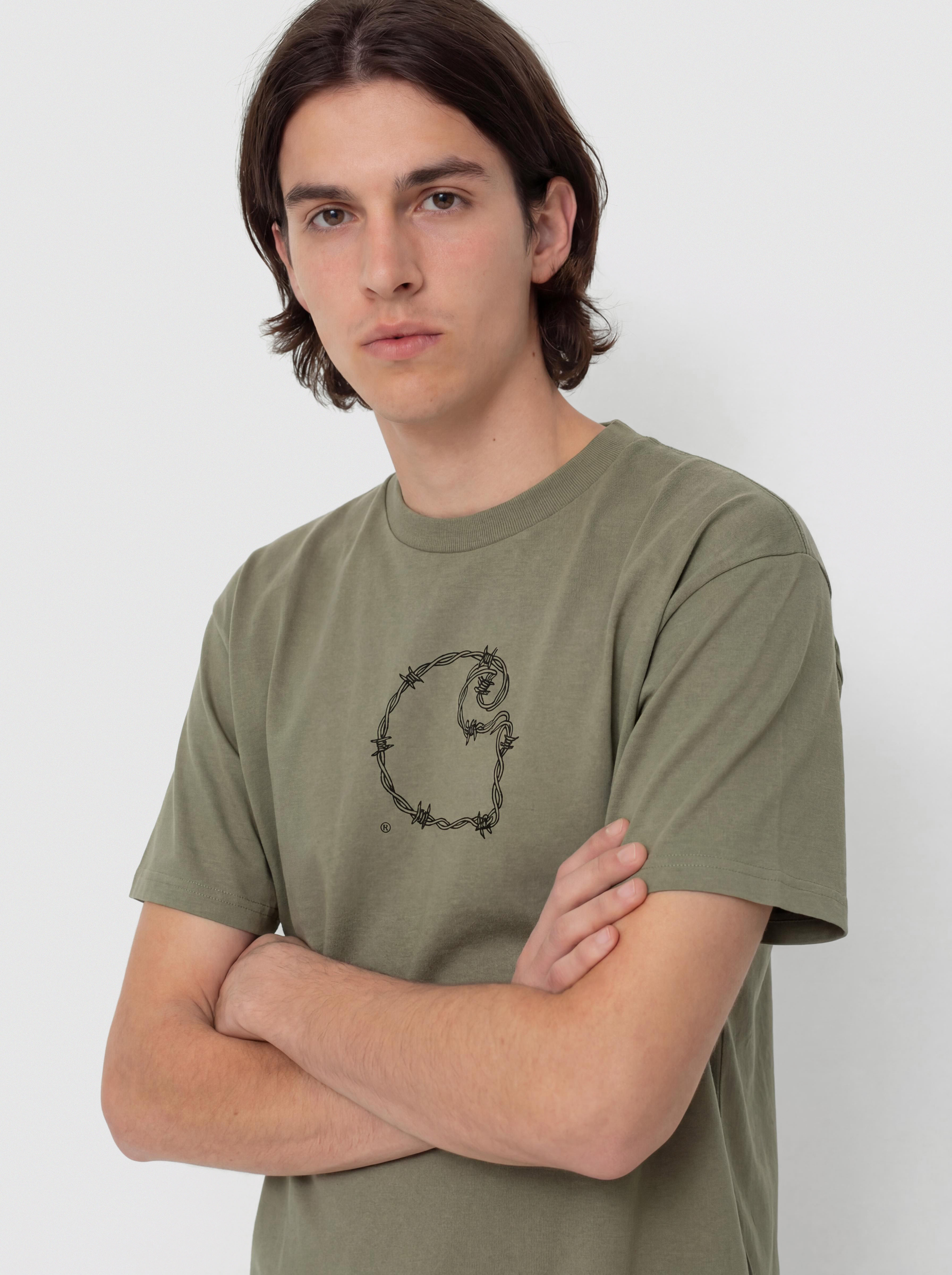 Póló Carhartt WIP Barbwire C (dollar green)