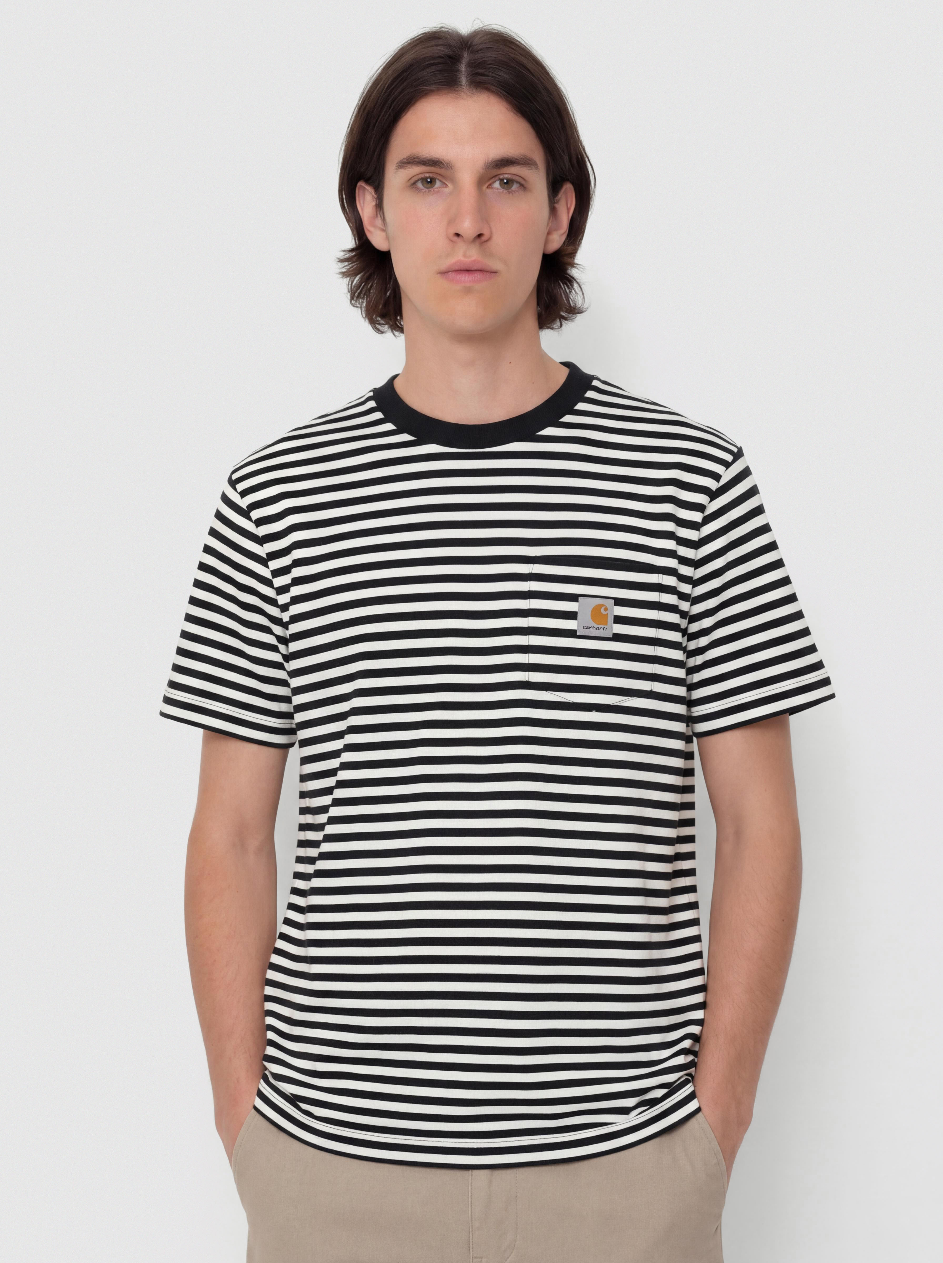 Póló Carhartt WIP Ezra Pocket (ezra stripe/black/wax)