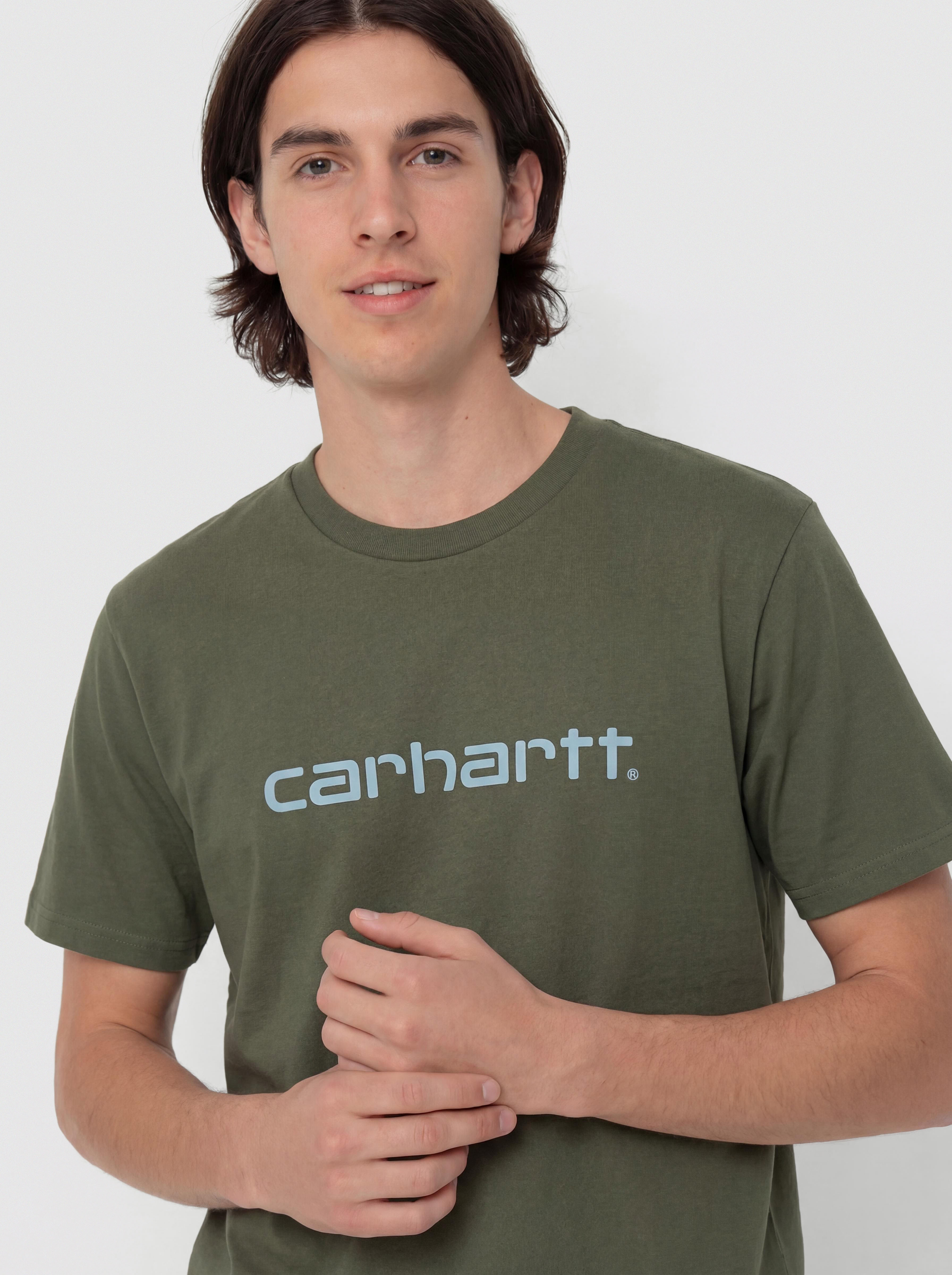 Póló Carhartt WIP Script (leaf/tourmaline)