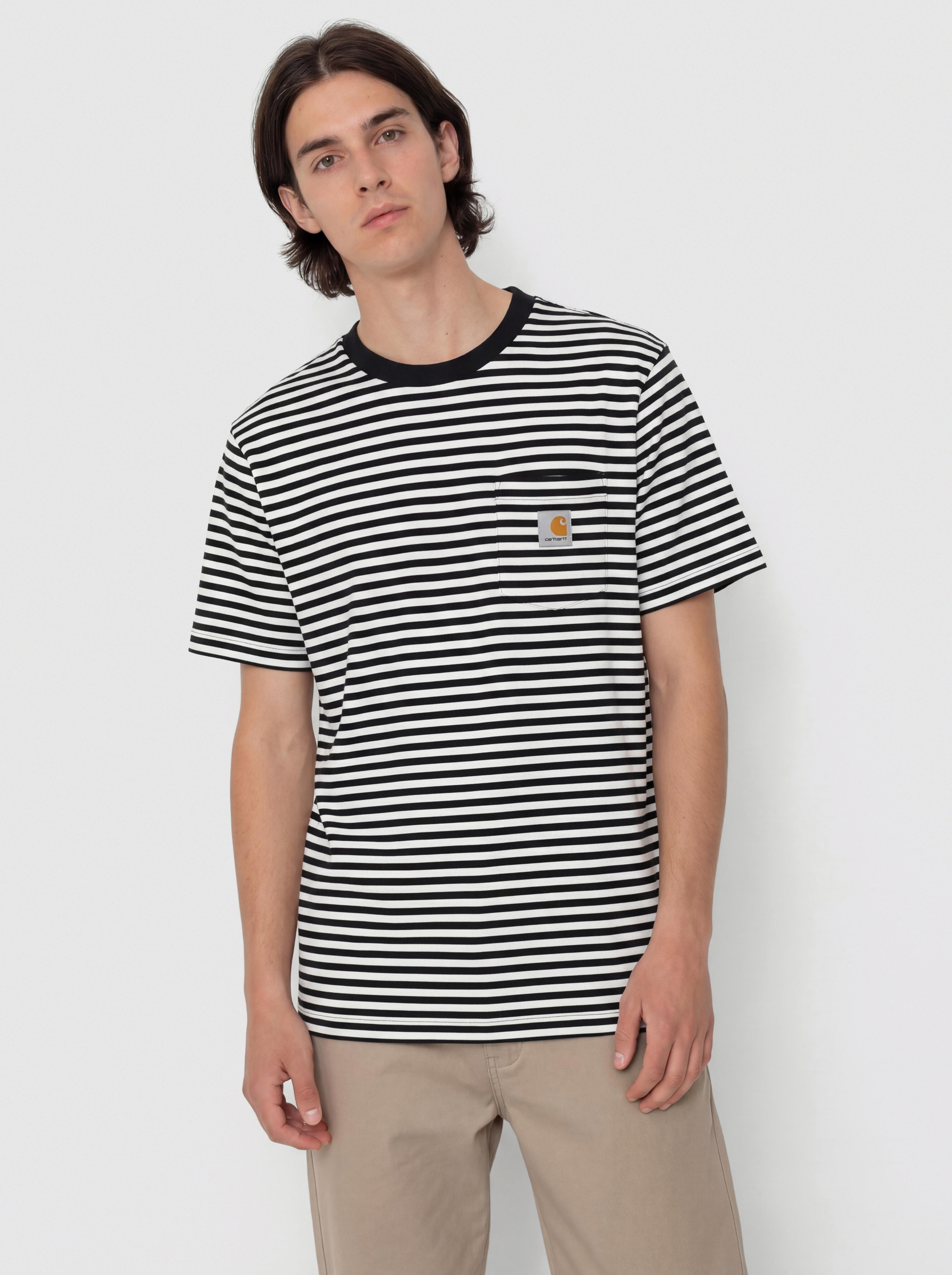 Póló Carhartt WIP Ezra Pocket (ezra stripe/black/wax)