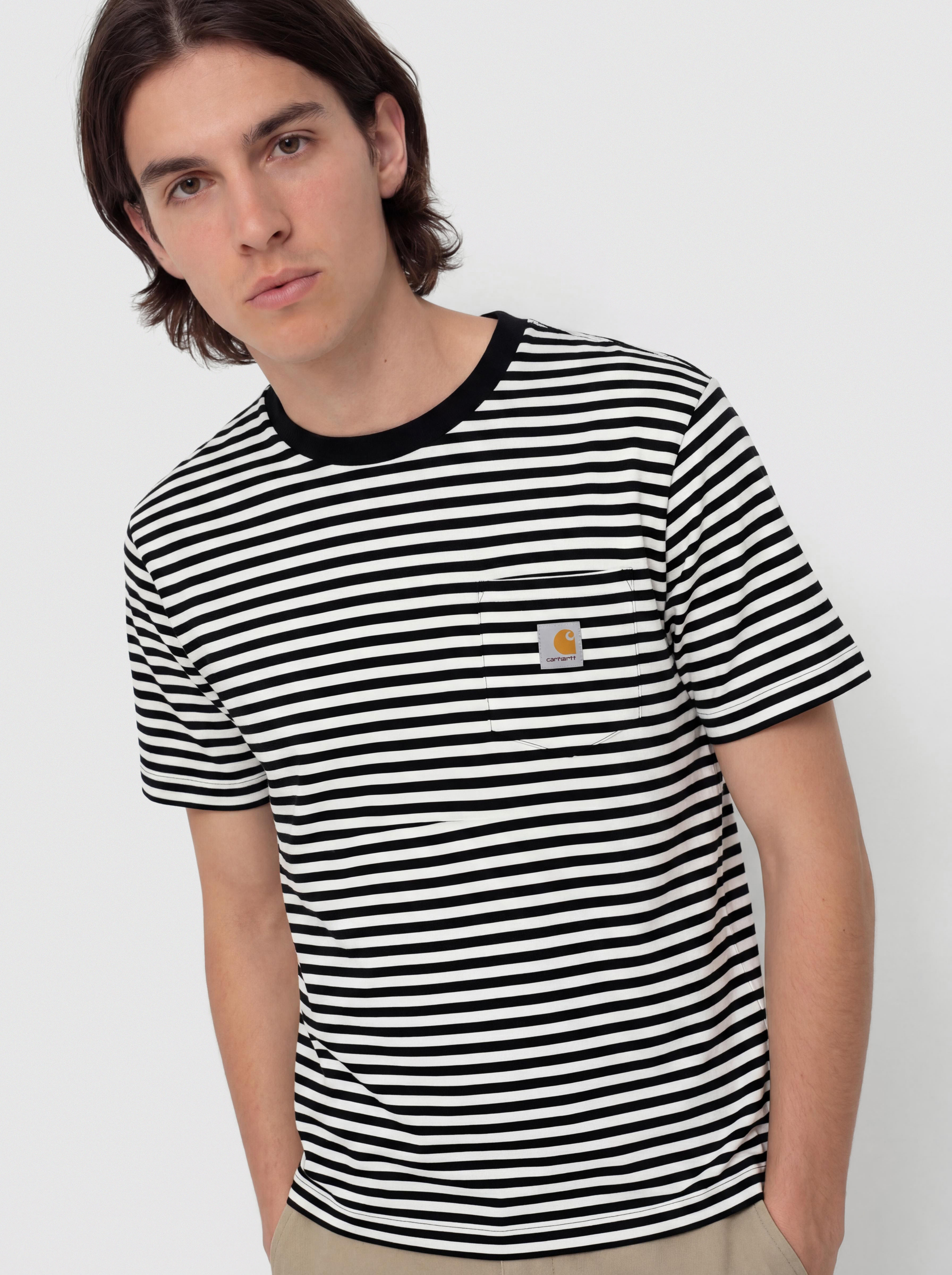 Póló Carhartt WIP Ezra Pocket (ezra stripe/black/wax)