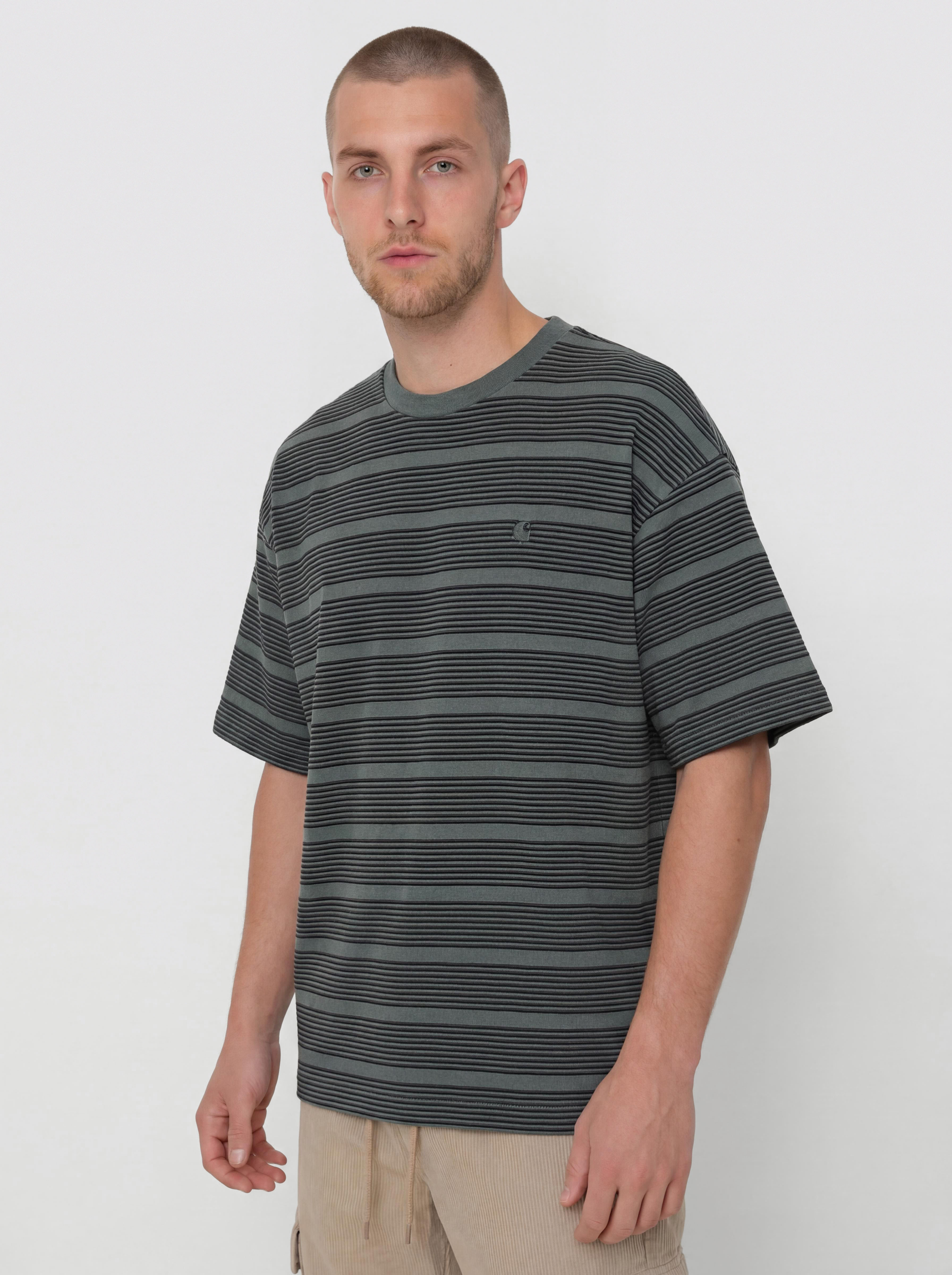 Póló Carhartt WIP Hanson (hanson stripe/kale green)