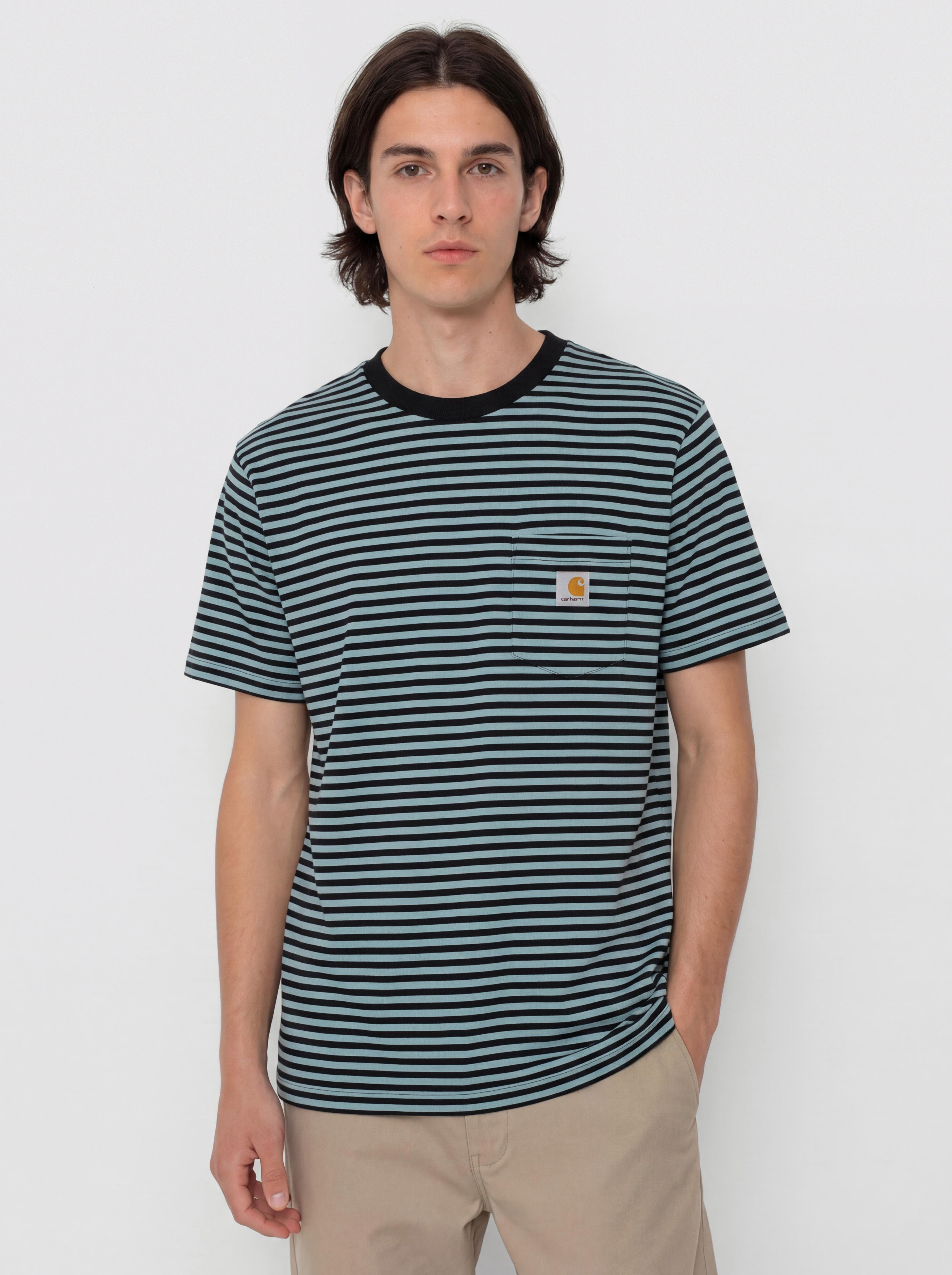 Carhartt WIP Verner Pocket Póló (verner stripe/black/citadel)