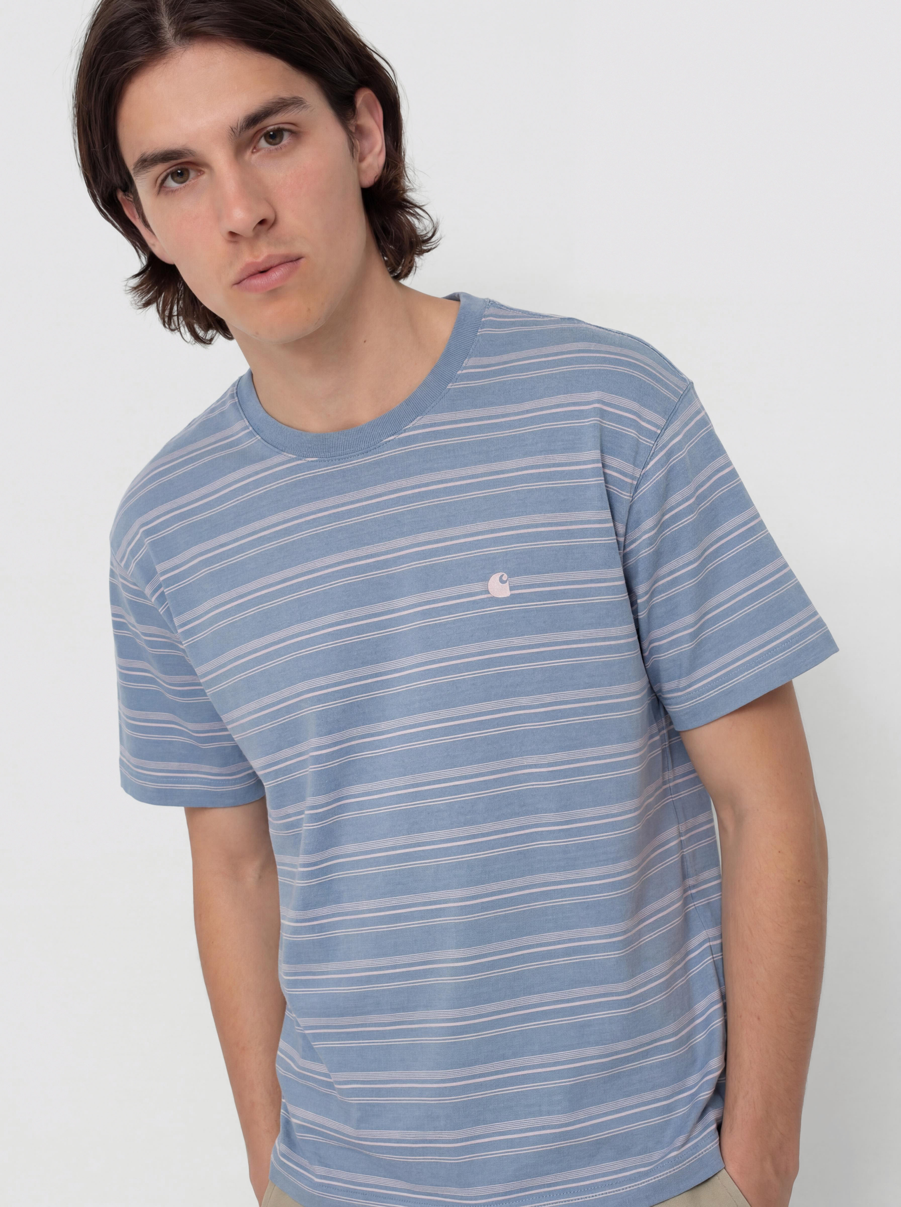 Carhartt WIP Brodine Póló (brodine stripe/sorrent/indigo overdyed)