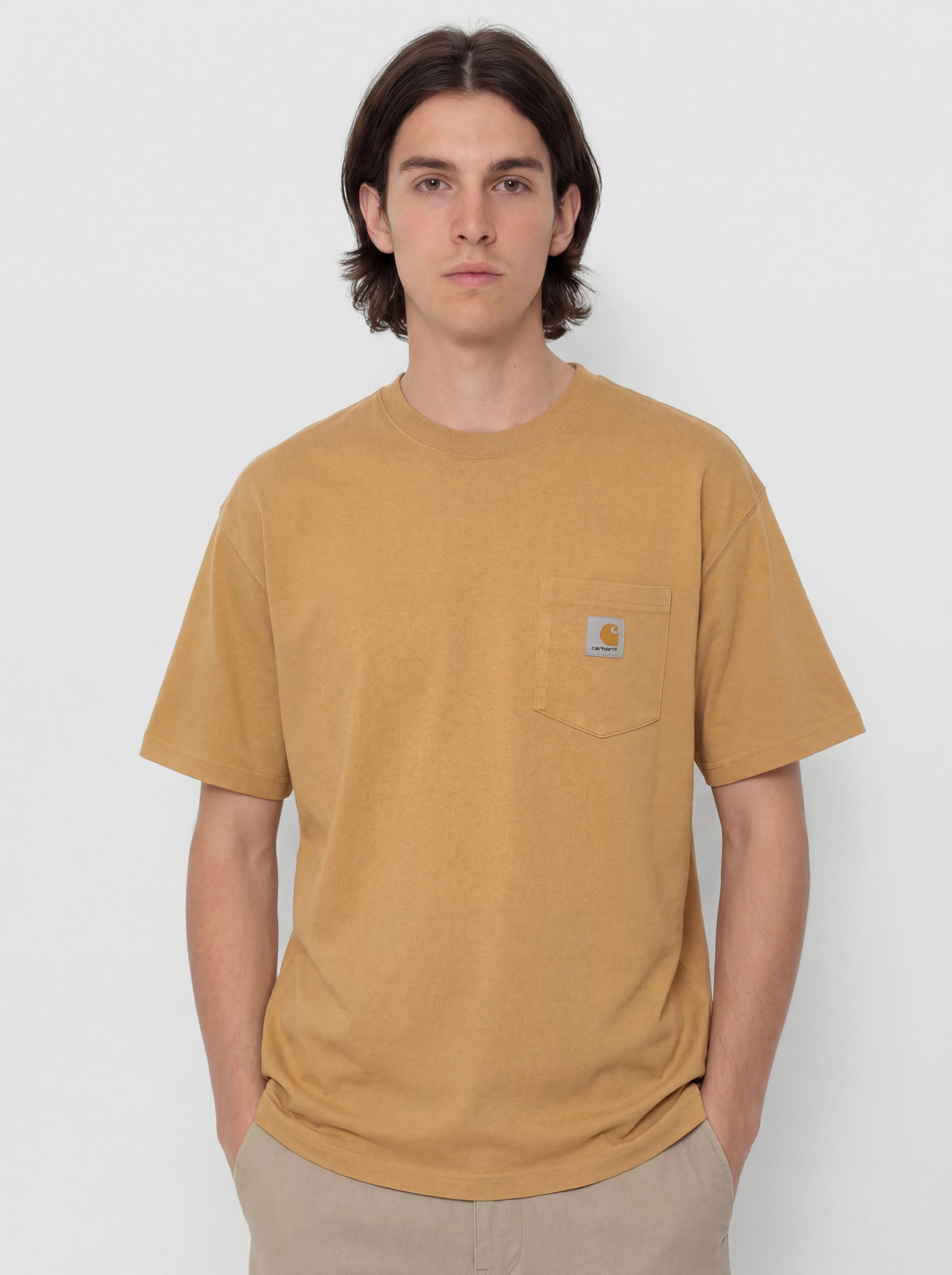 Carhartt WIP Hudson Pocket Póló (dusty h brown/chalk wash)