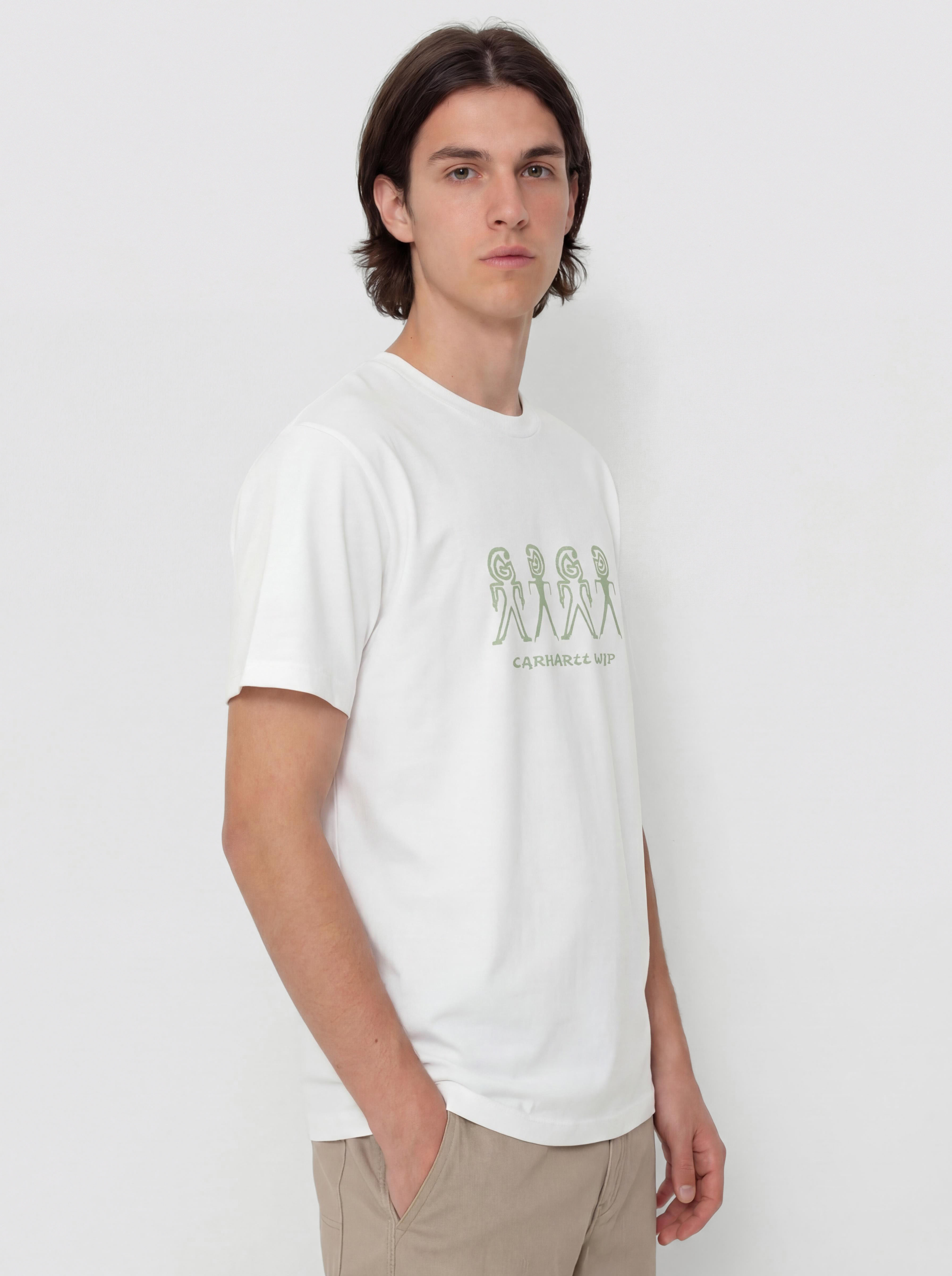 Carhartt WIP Terrestrial Póló (white/pale olive/pigment garment dyed)
