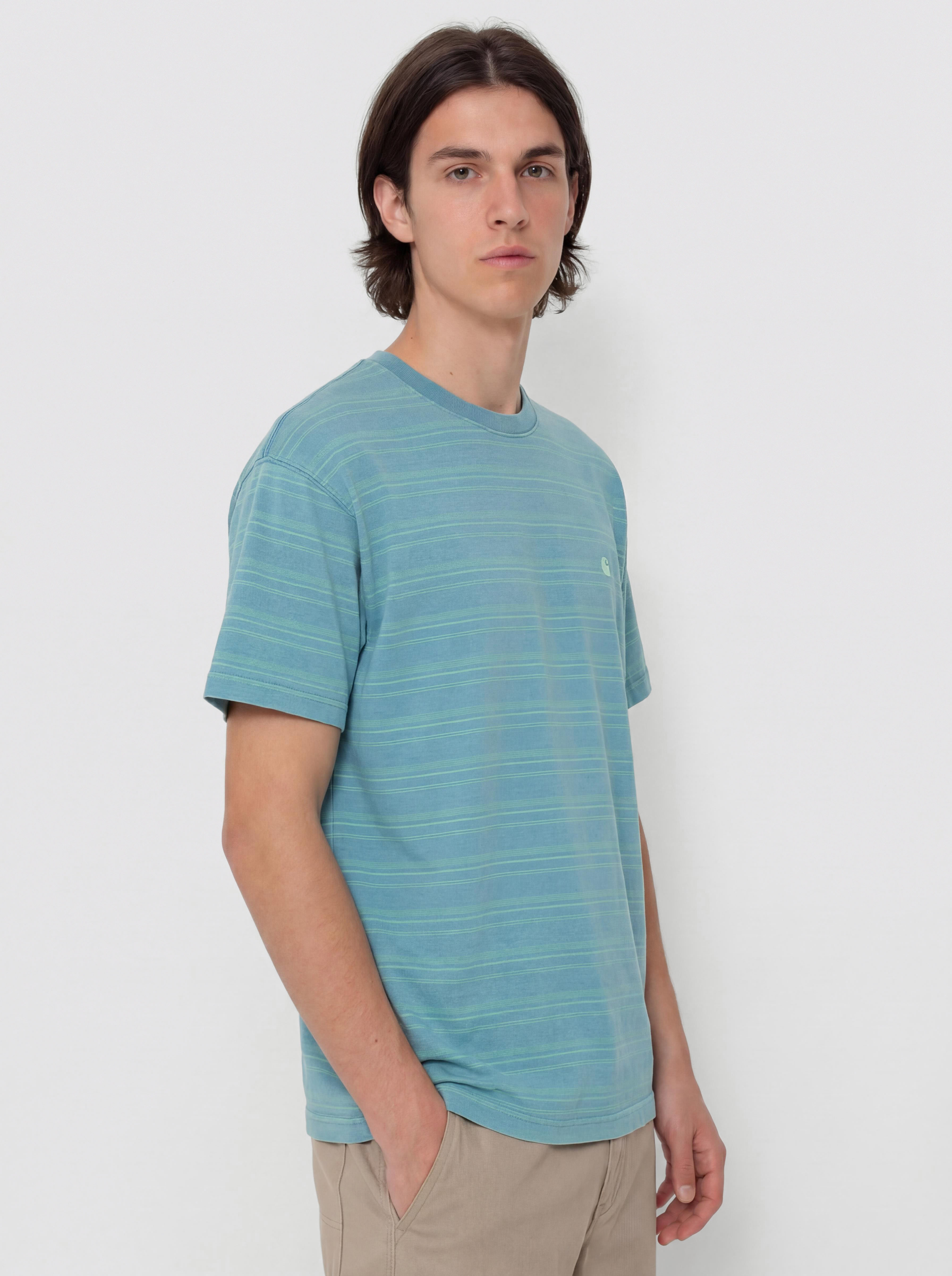 Carhartt WIP Brodine Pu00f3lu00f3 (brodine stripe/saguaro/indigo overdyed)