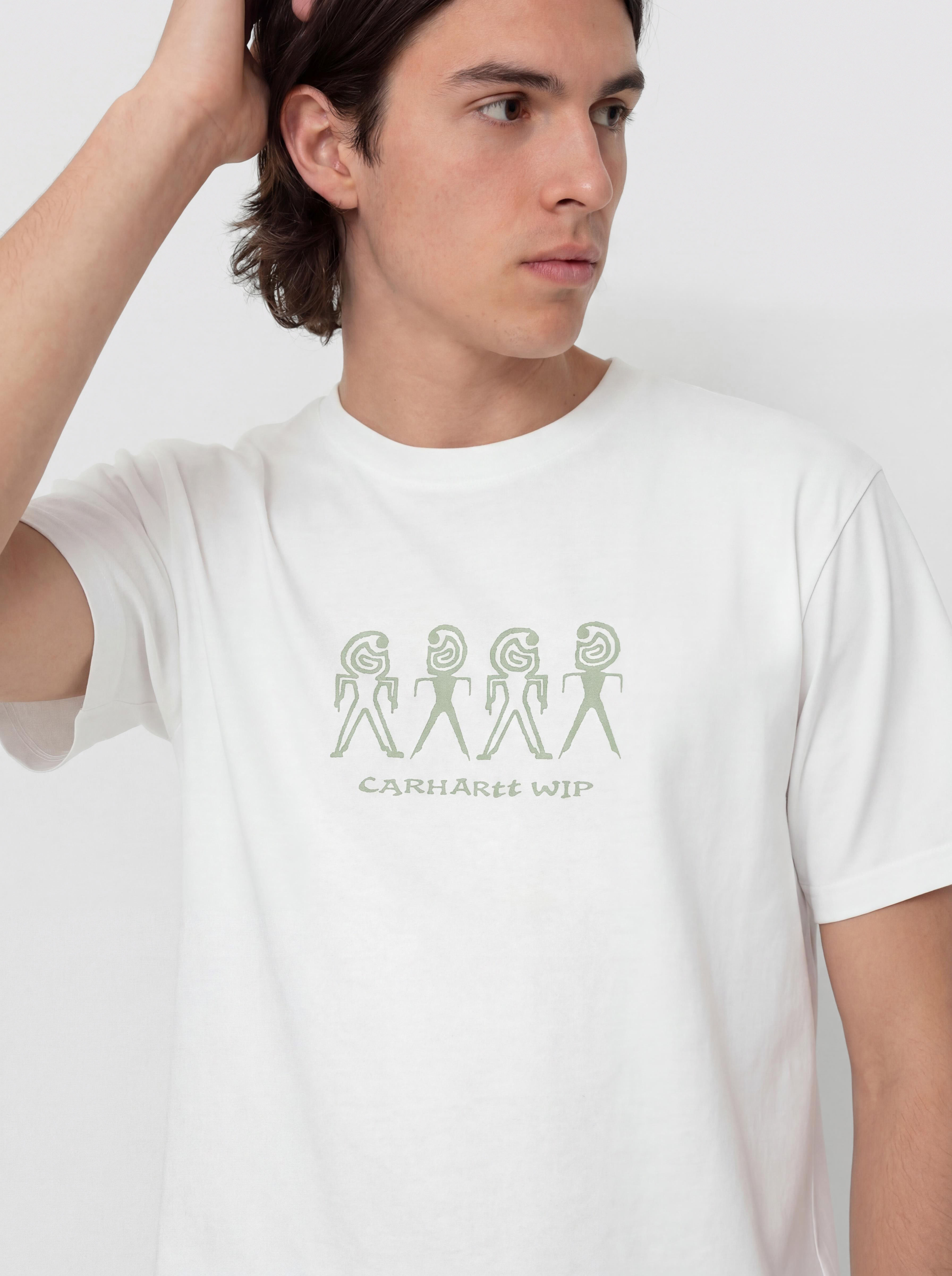 Carhartt WIP Terrestrial Póló (white/pale olive/pigment garment dyed)