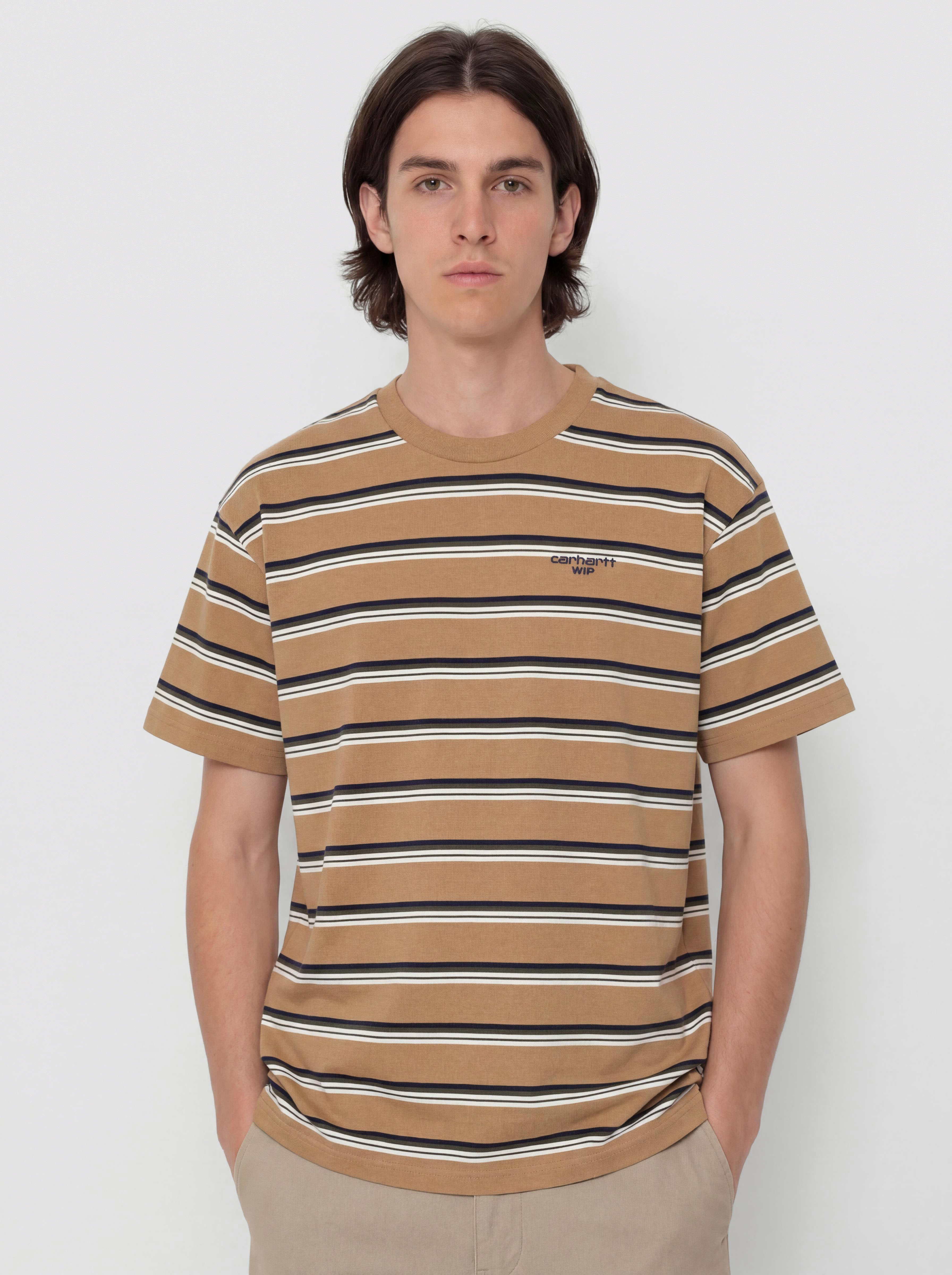 Carhartt WIP Holm Póló (holm stripe/peanut)