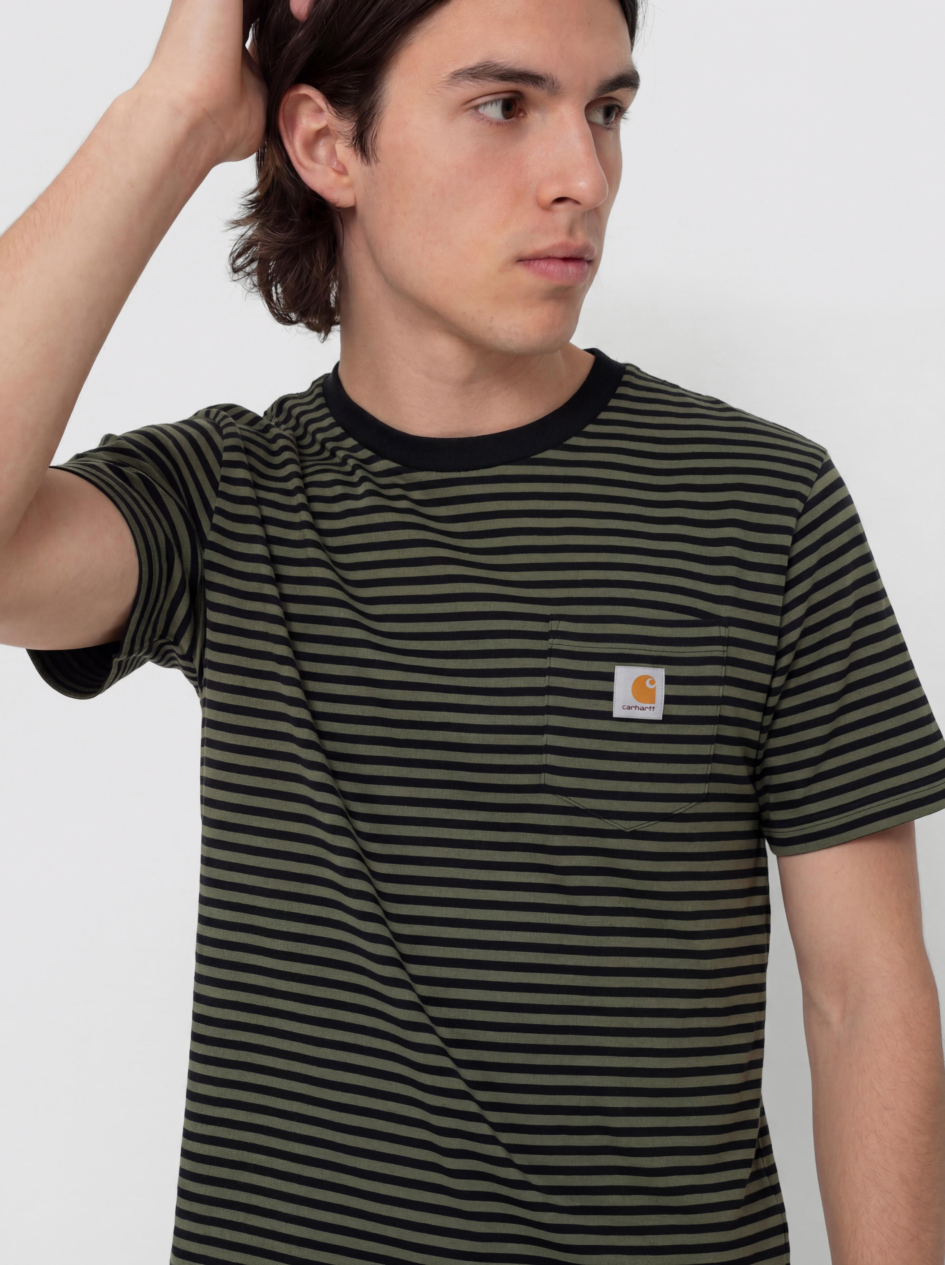 Carhartt WIP Verner Pocket Póló (verner stripe/black/opuntia)
