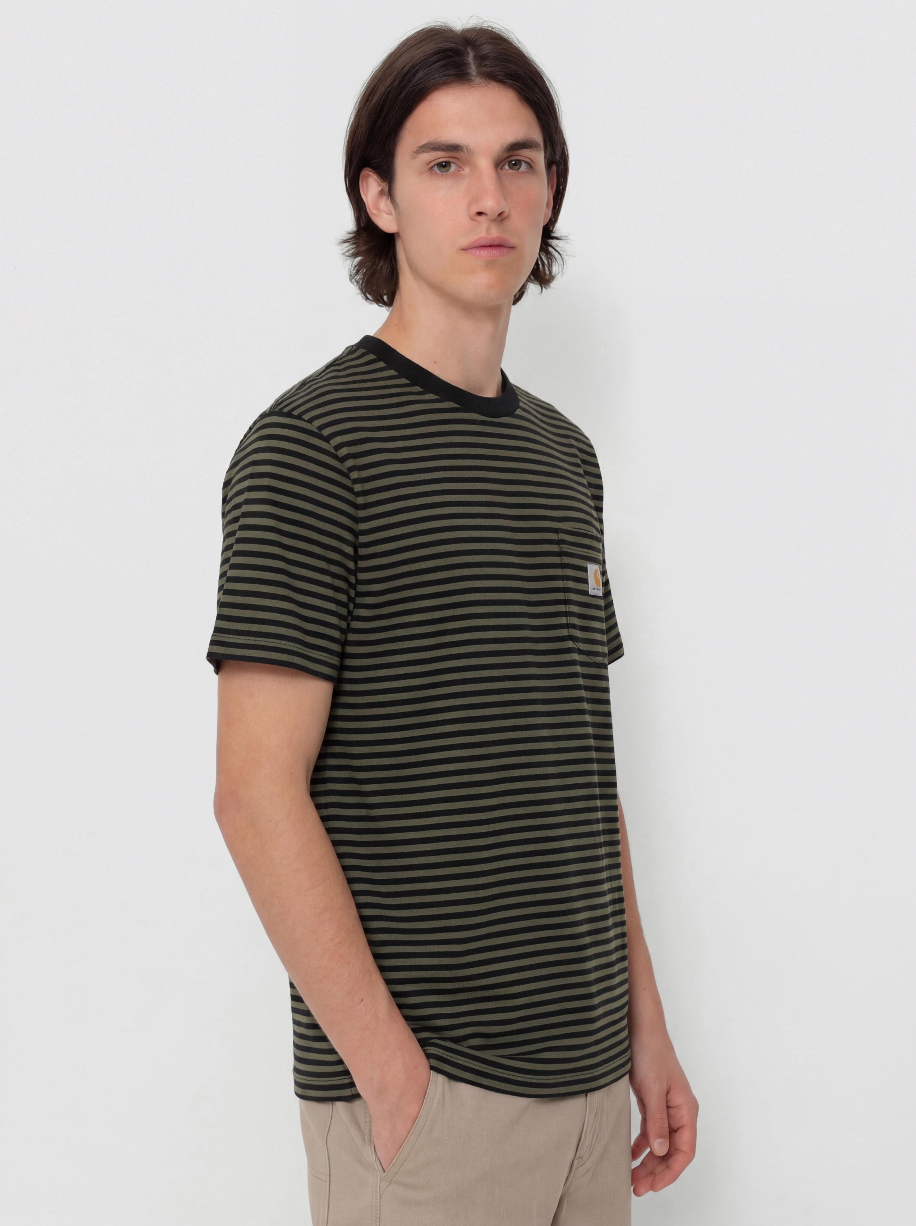 Carhartt WIP Verner Pocket Póló (verner stripe/black/opuntia)