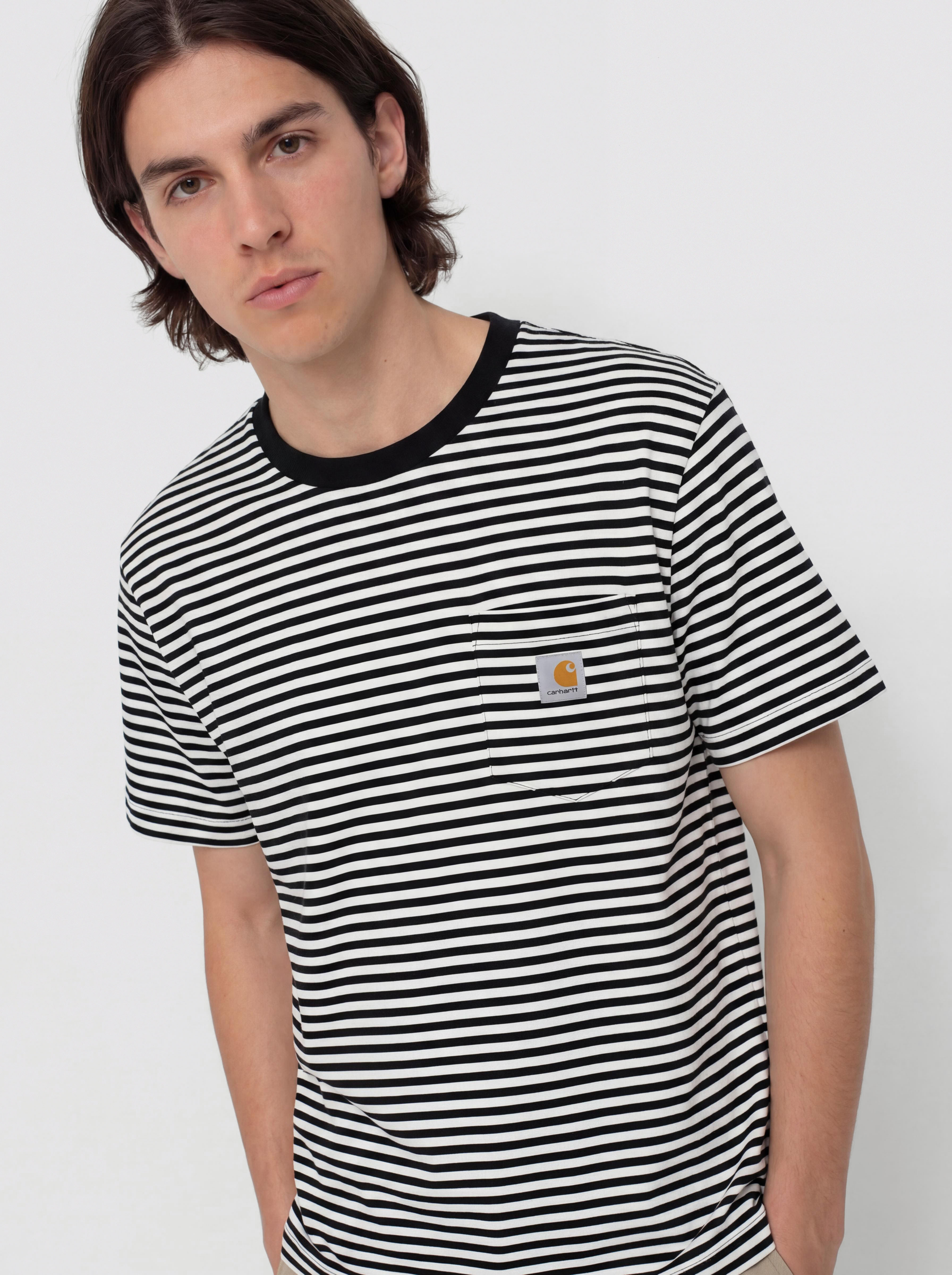 Carhartt WIP Verner Pocket Póló (verner stripe/black/wax)