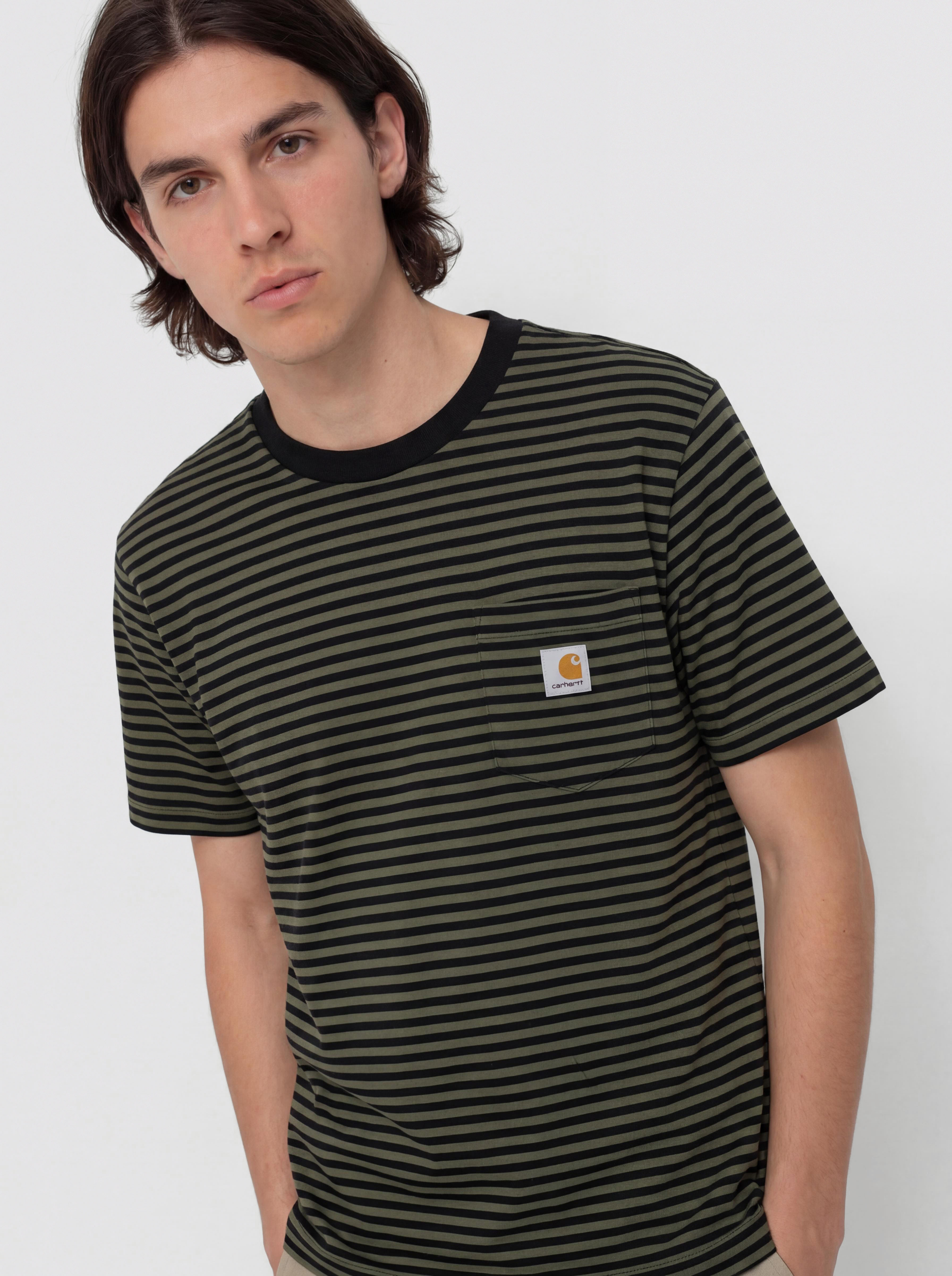 Carhartt WIP Verner Pocket Póló (verner stripe/black/opuntia)