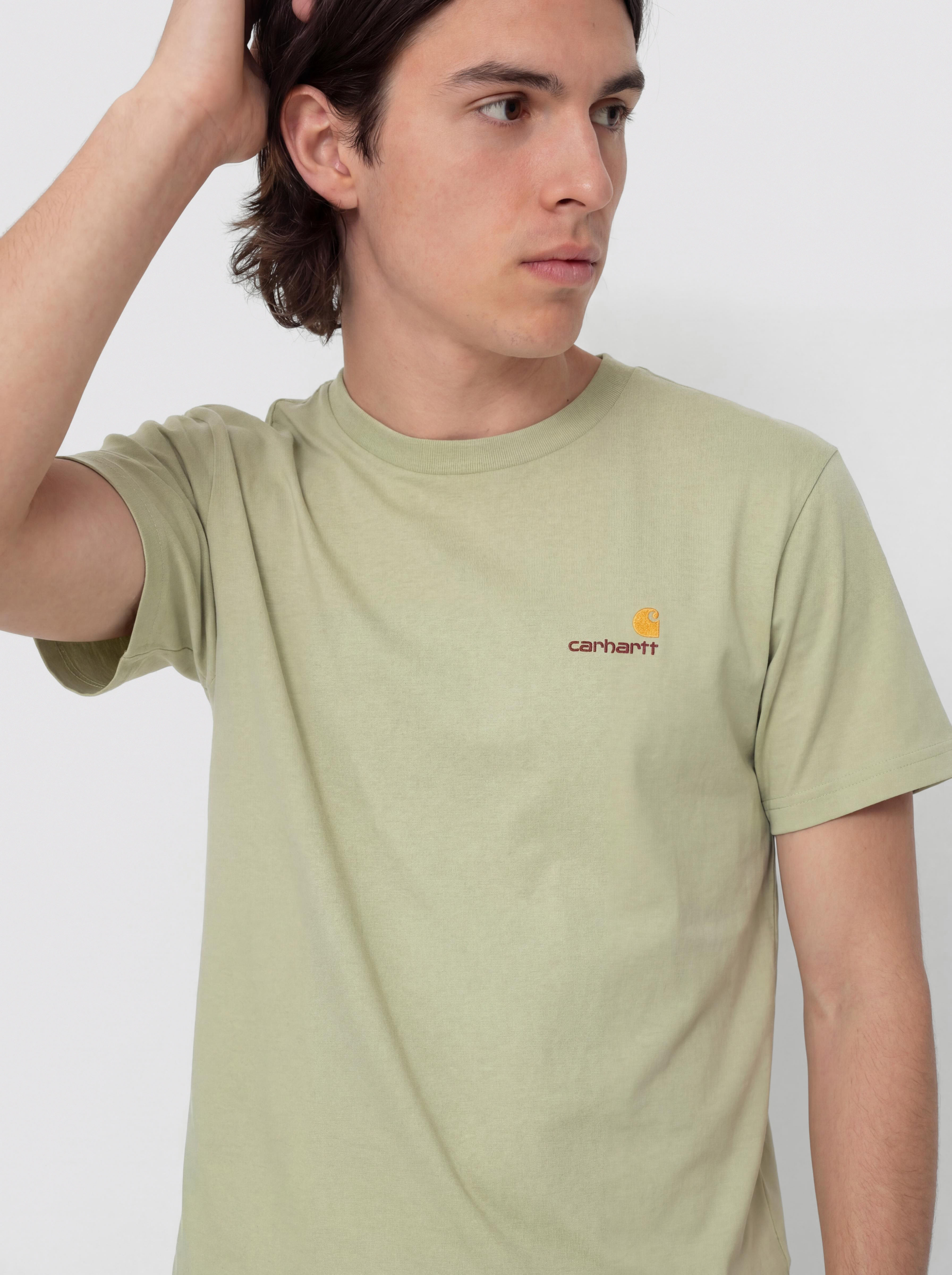 Carhartt WIP American Script Pu00f3lu00f3 (pale olive)
