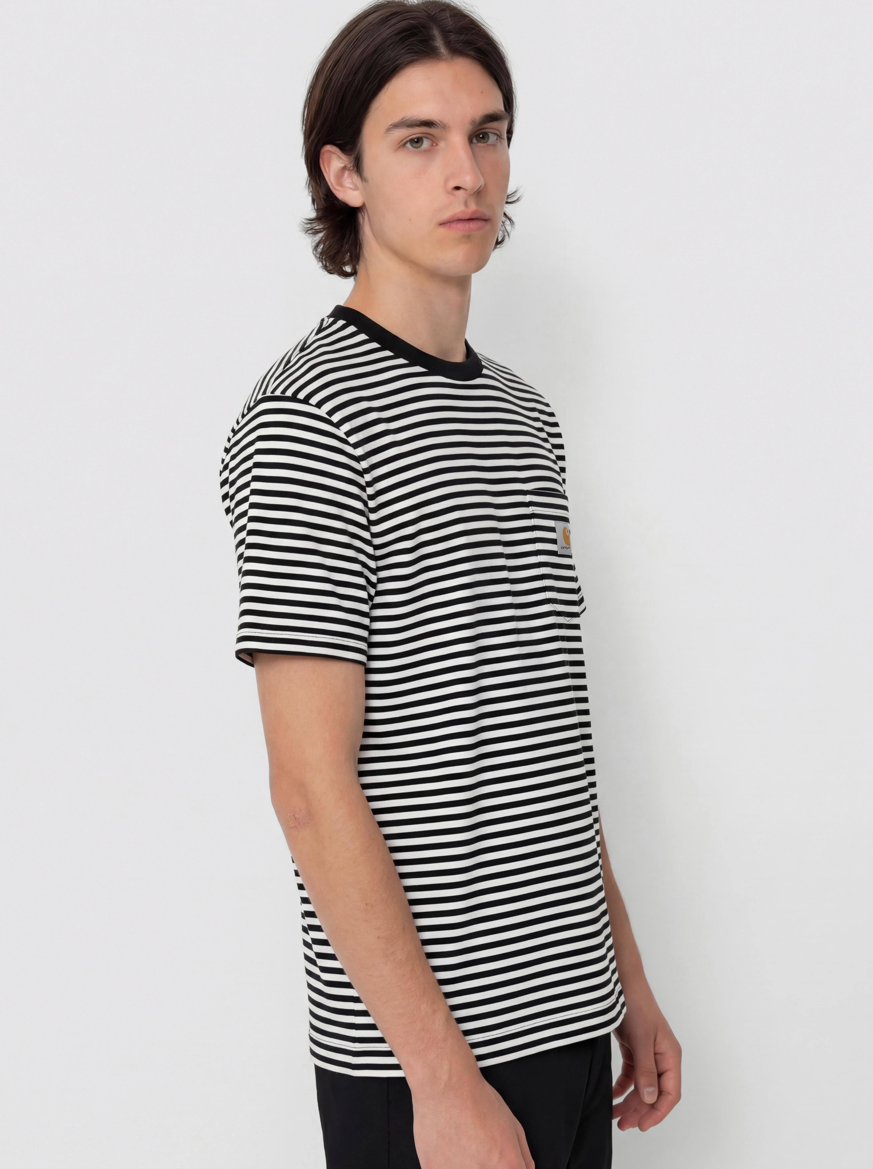Carhartt WIP Verner Pocket Póló (verner stripe/black/wax)