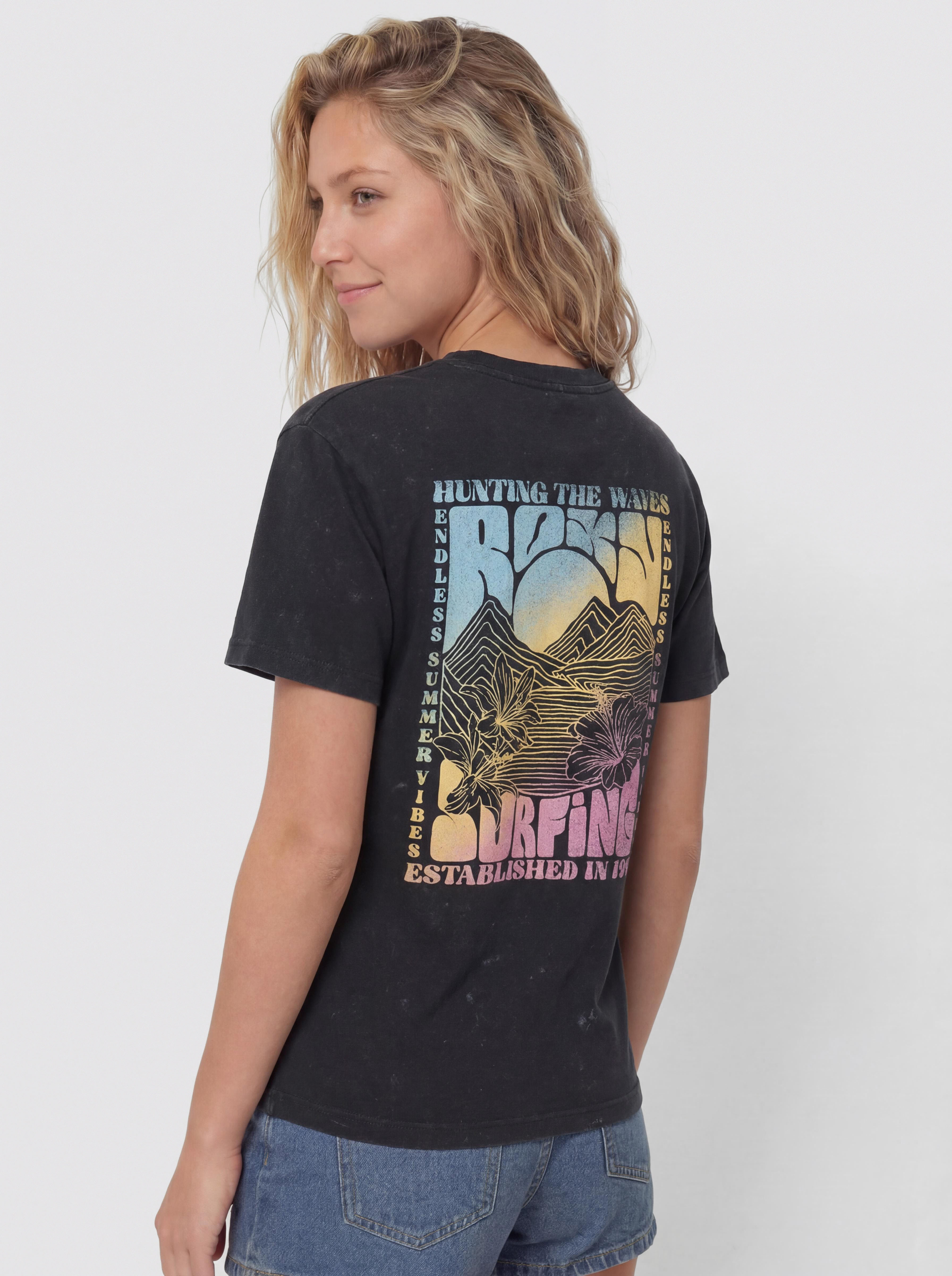 Póló Roxy Sunnyoversize Optic Wash Wmn