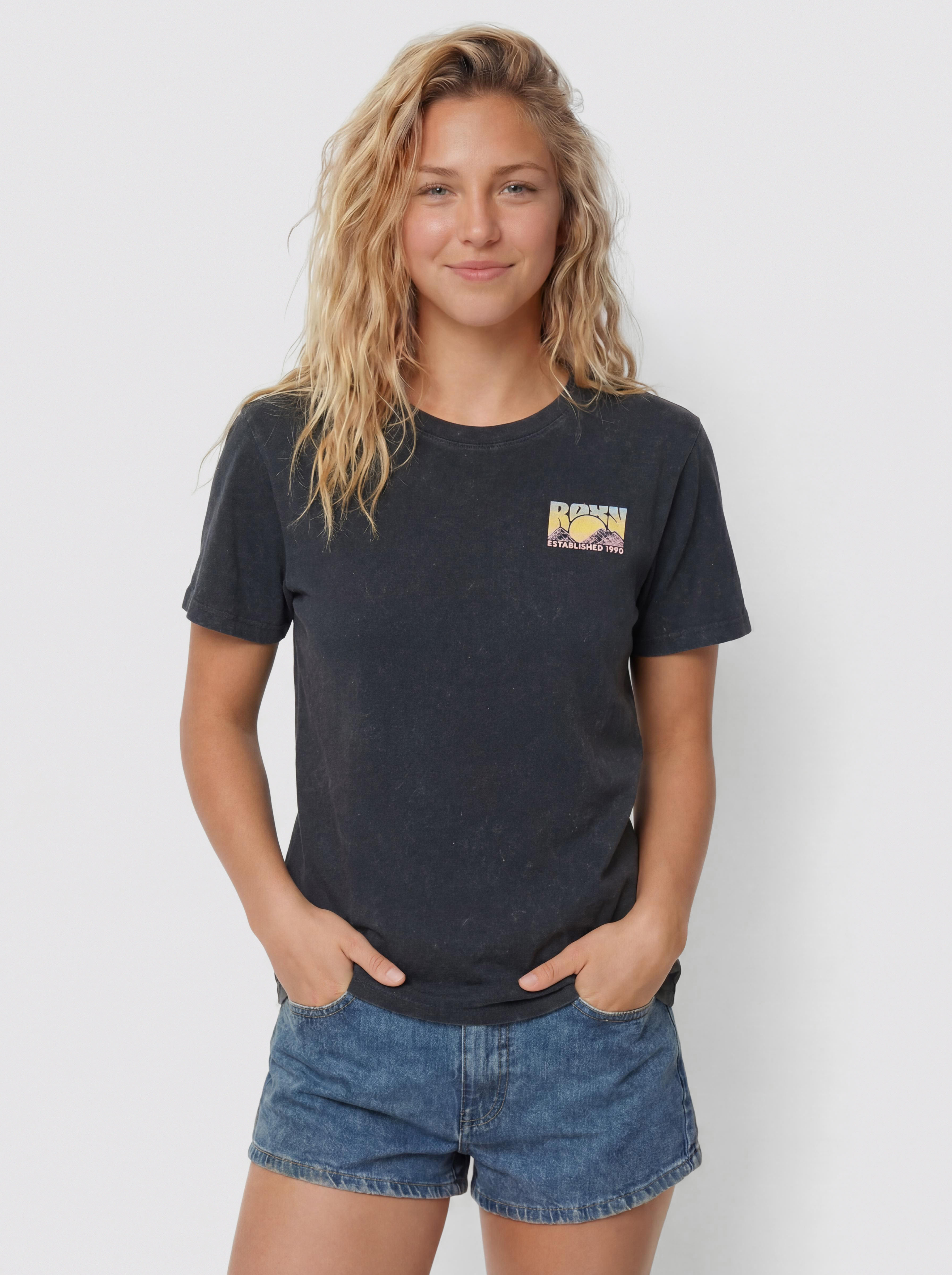 Póló Roxy Sunnyoversize Optic Wash Wmn (anthracite)