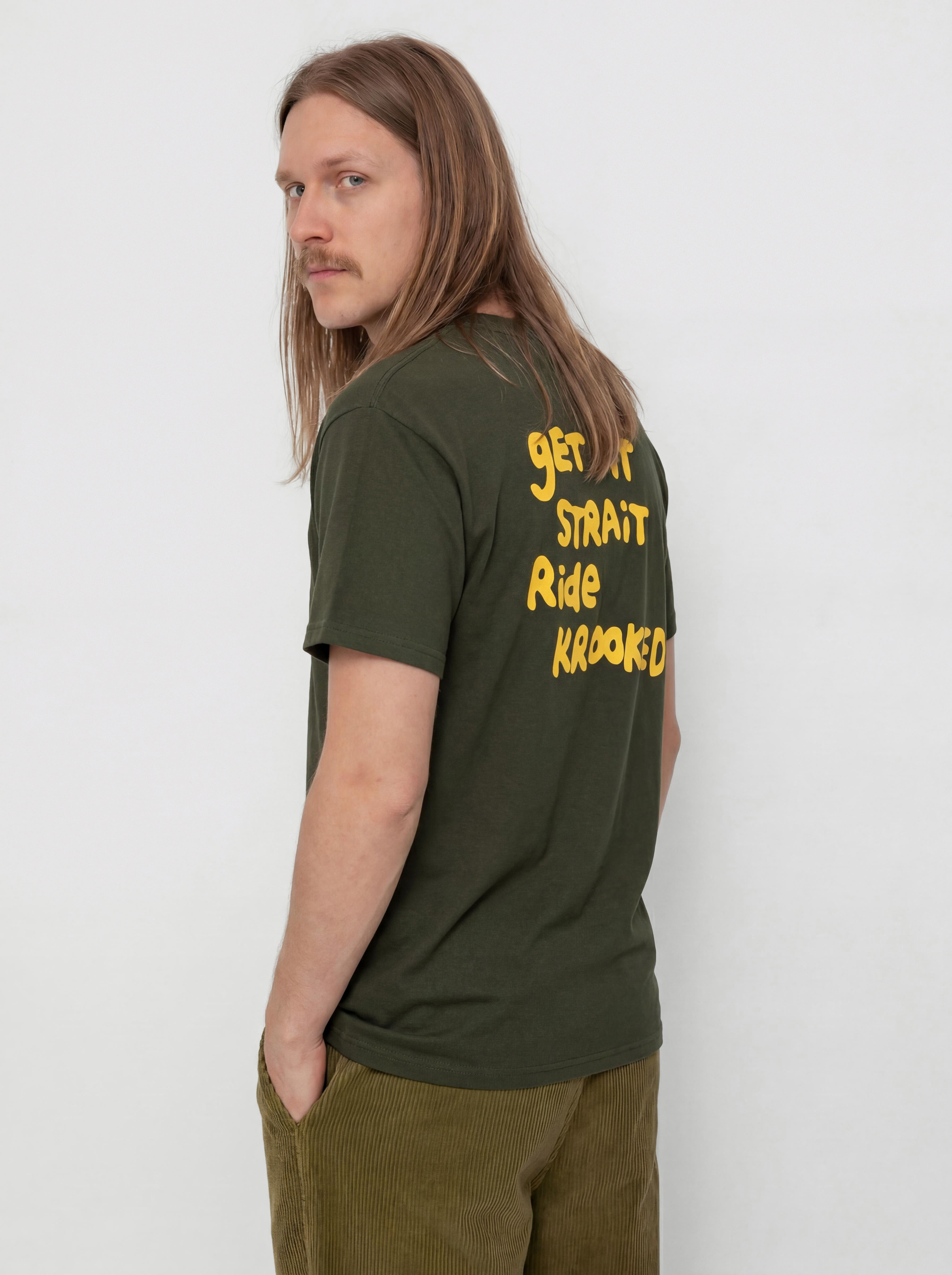 Póló Krooked Street Eyes (forest green/gold)