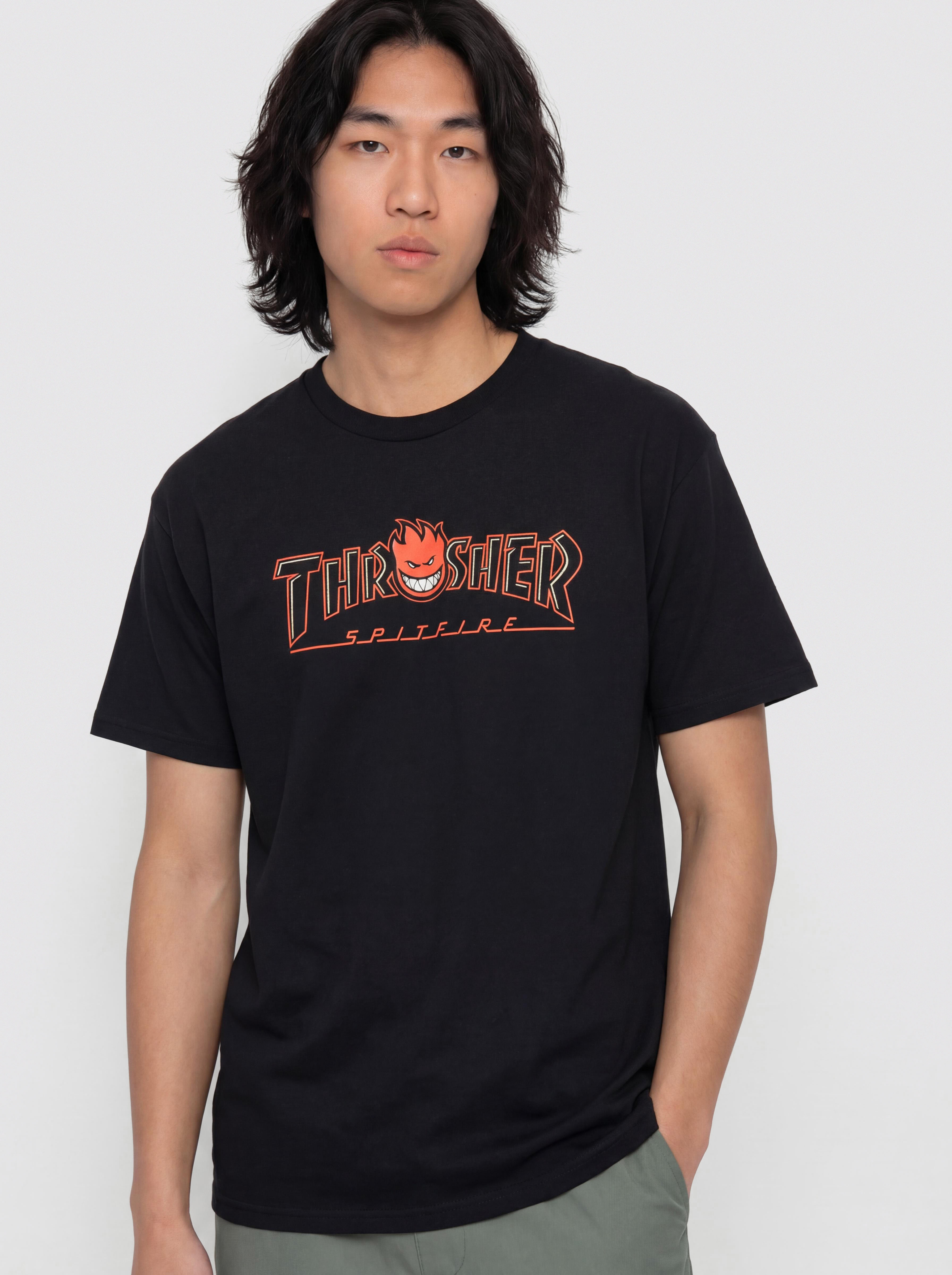 Thrasher x Spitfire Big Head Outline Póló (black)