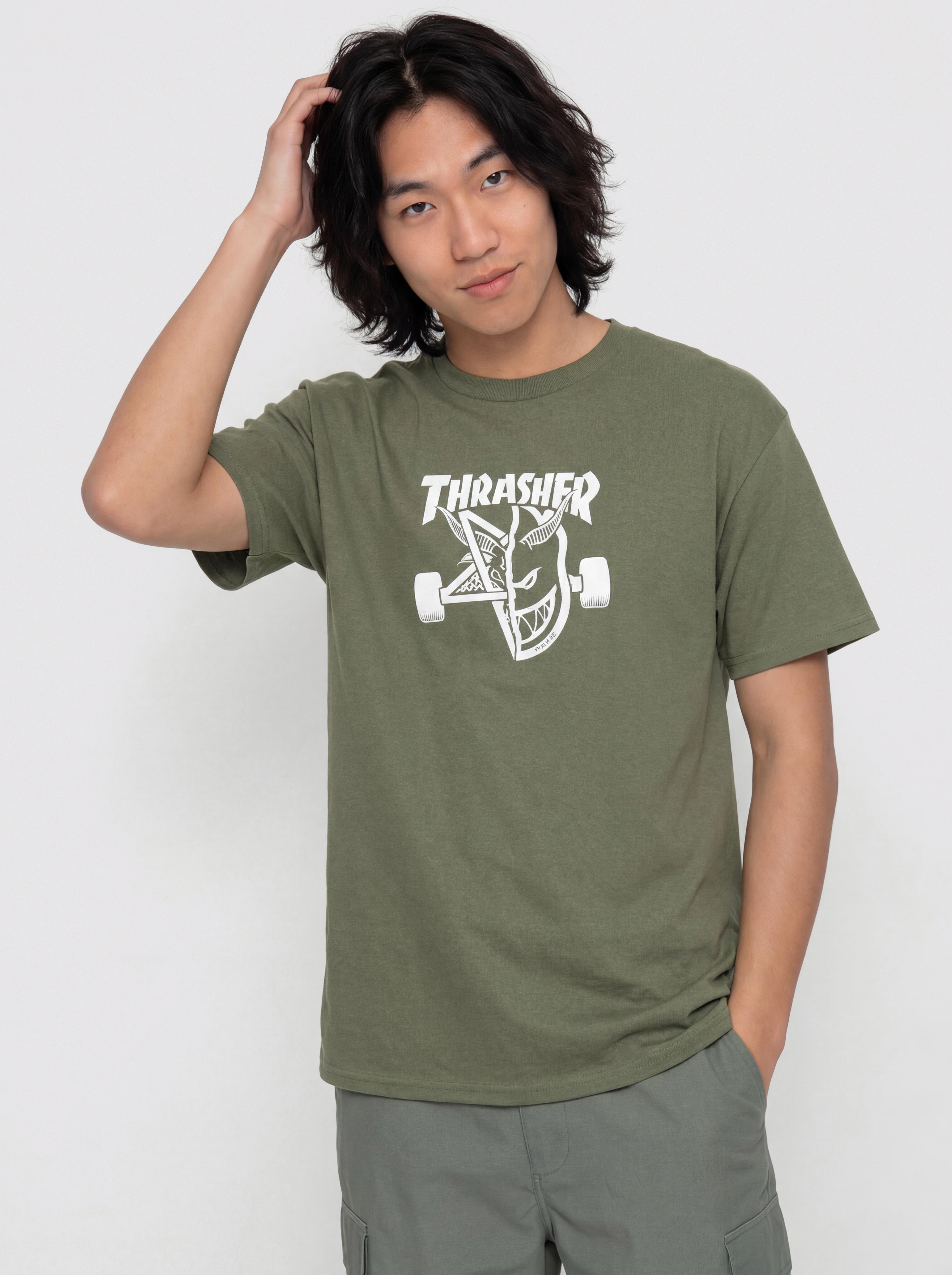 Thrasher x Spitfire Thrash & Burn Póló (military green)