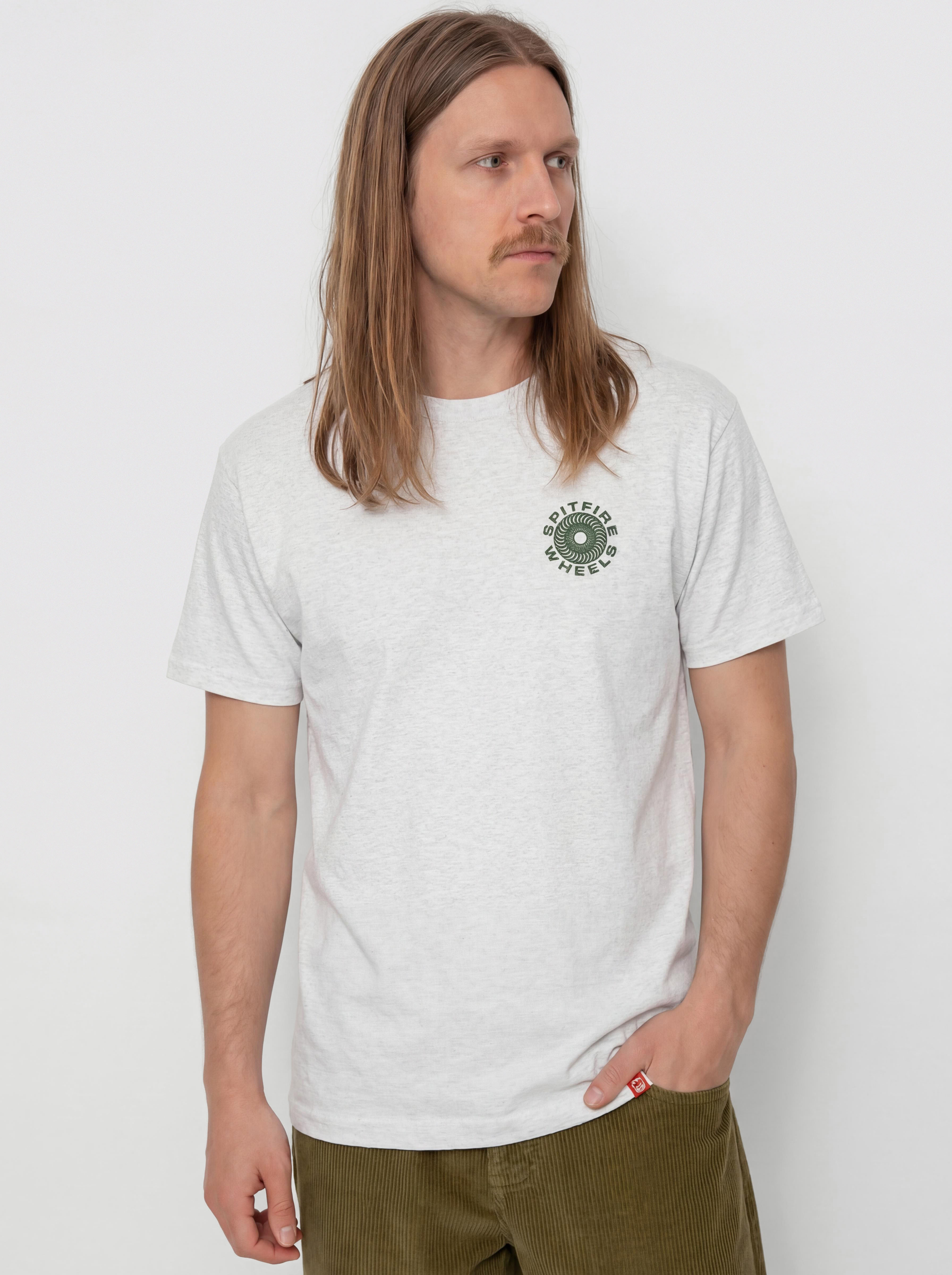 Spitfire Classic 87 Swirl Fill Póló (ash grey w/dark green&white prints)