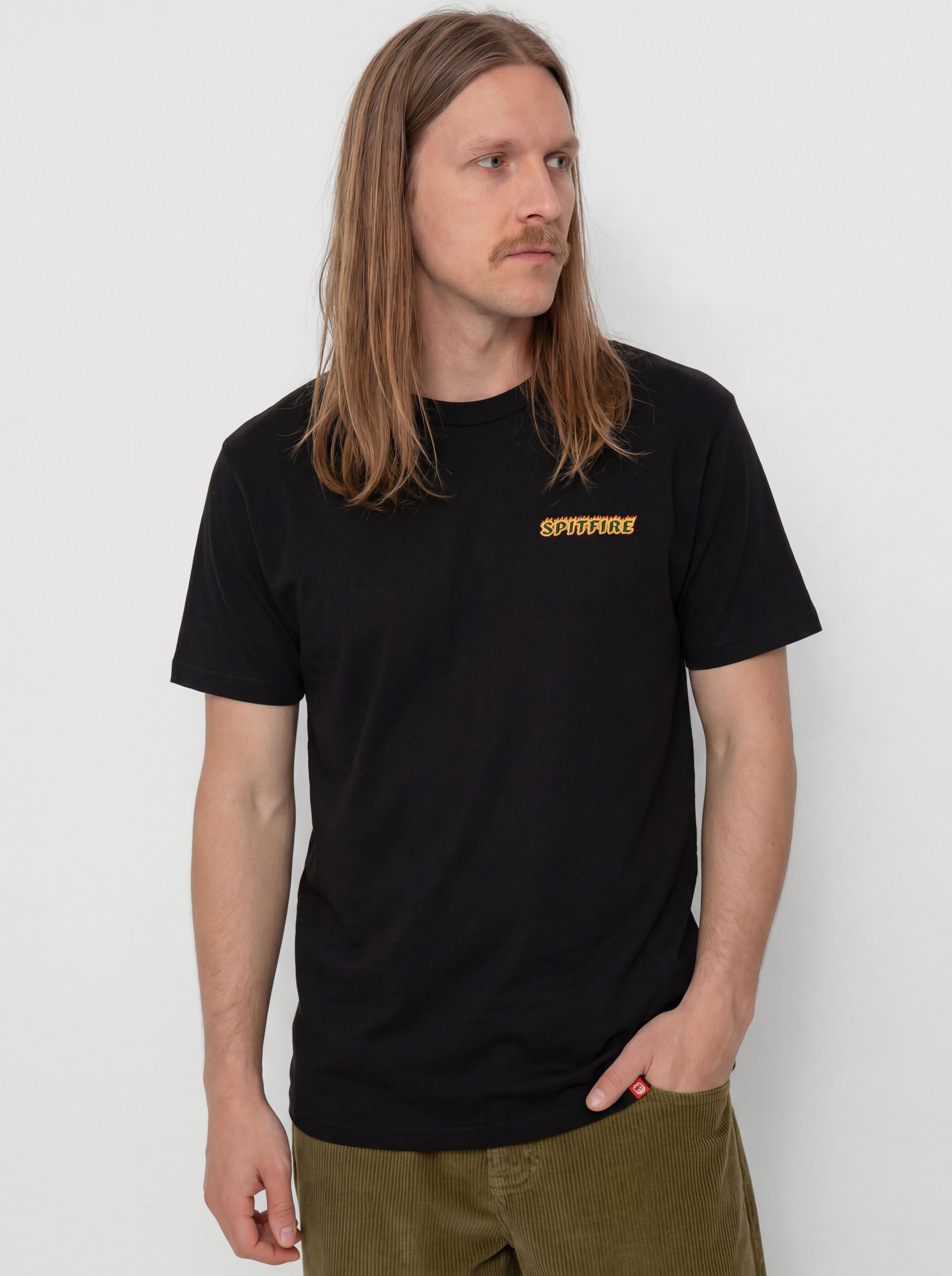 Spitfire Og Classic Flame Póló (black w/red&yellow prints)