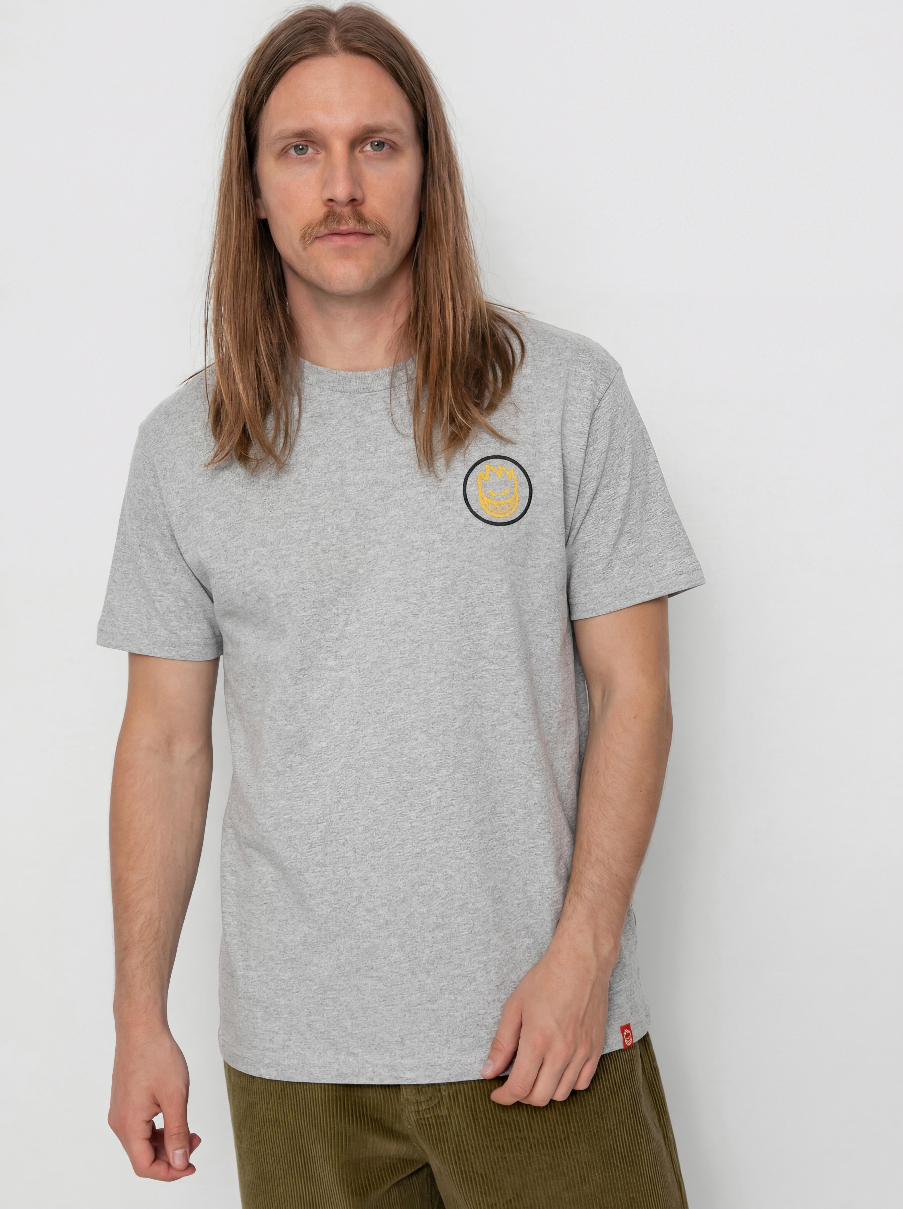 Spitfire Classic Swirl Overlay Póló (heather grey w/black&gold prints)