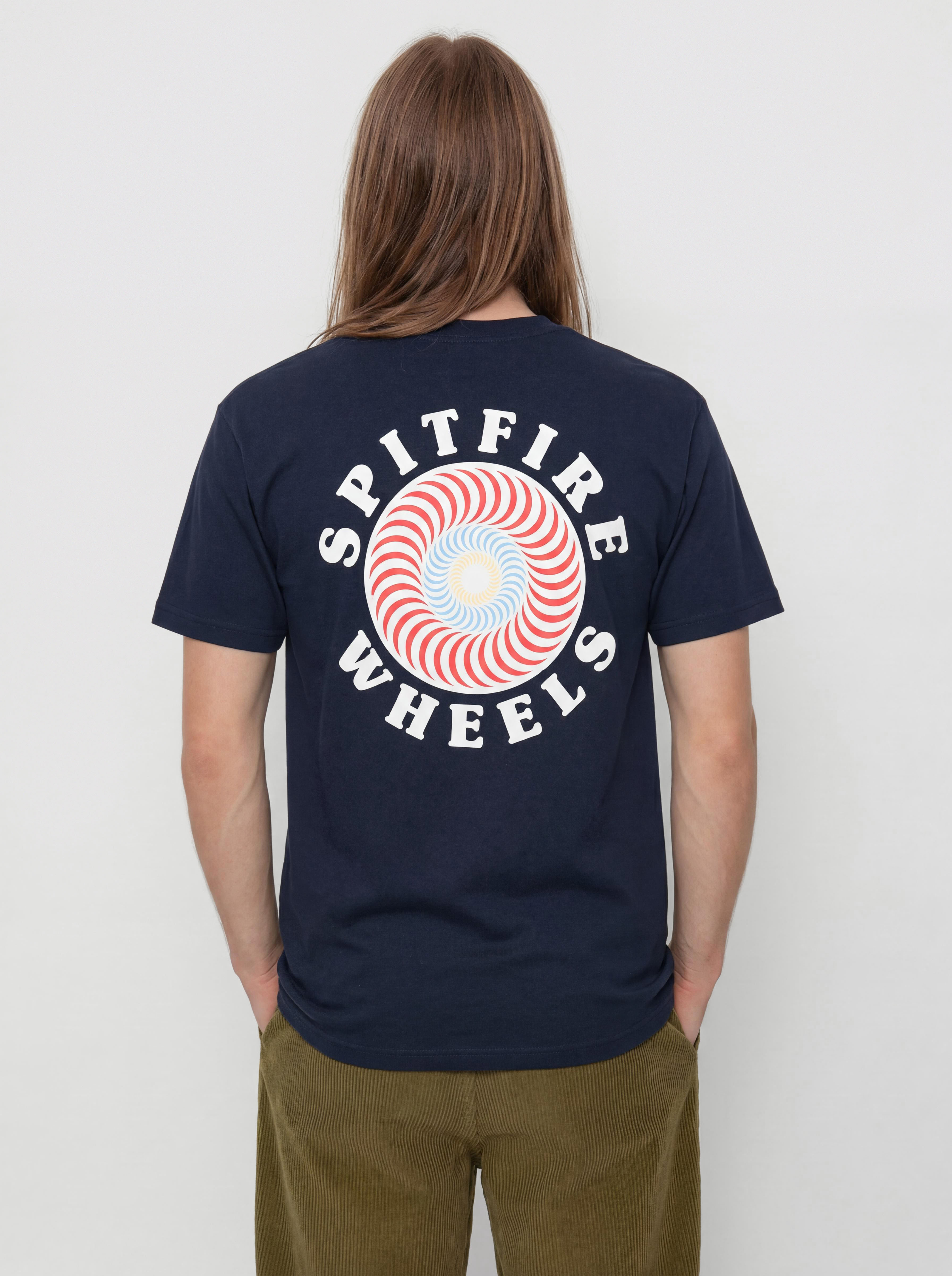 Spitfire Og Classic Fill Póló (true navy/white red yellow & blue prints)