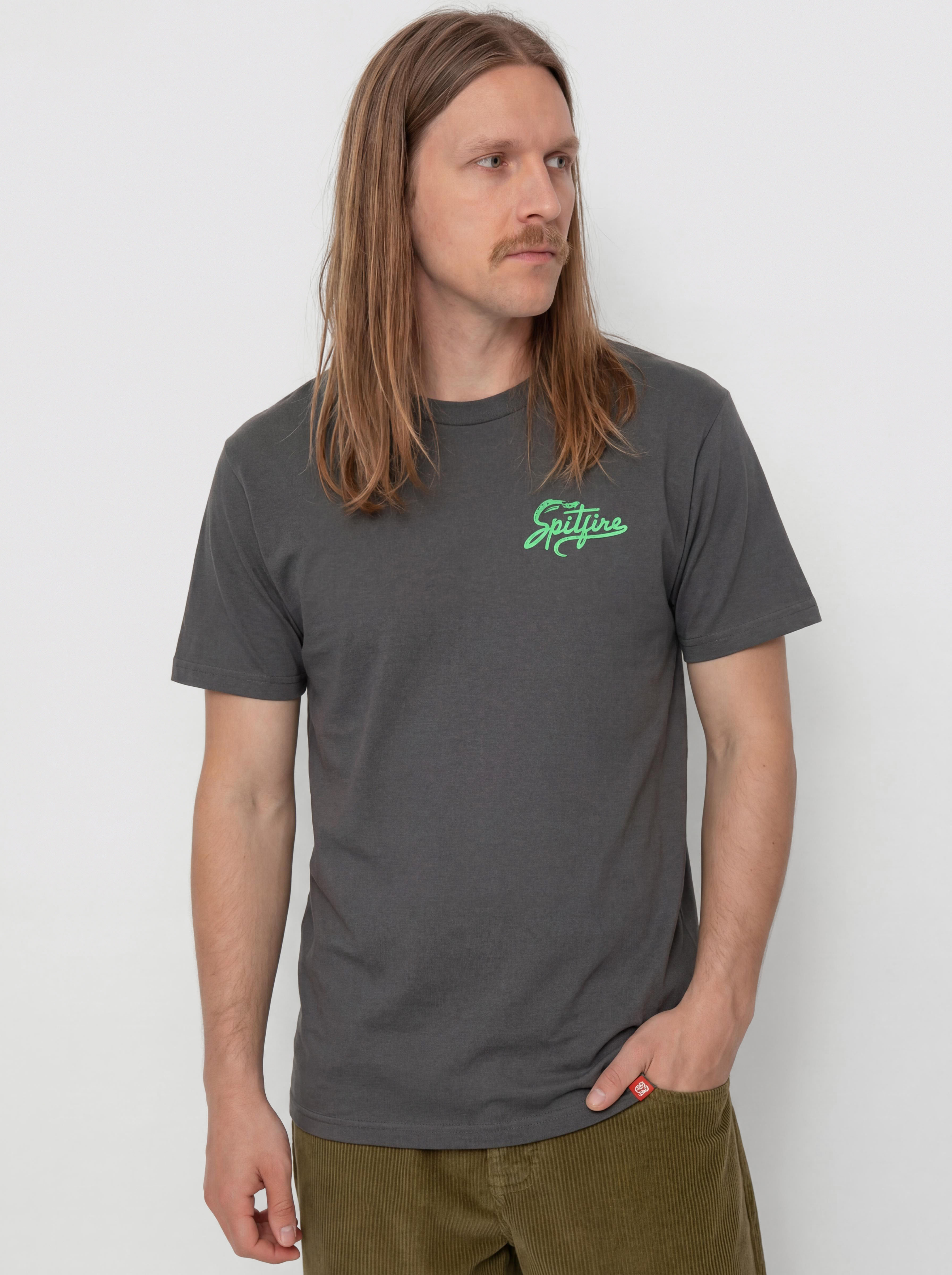 Spitfire Snake Classic Póló (charcoal solid w/green&black print)