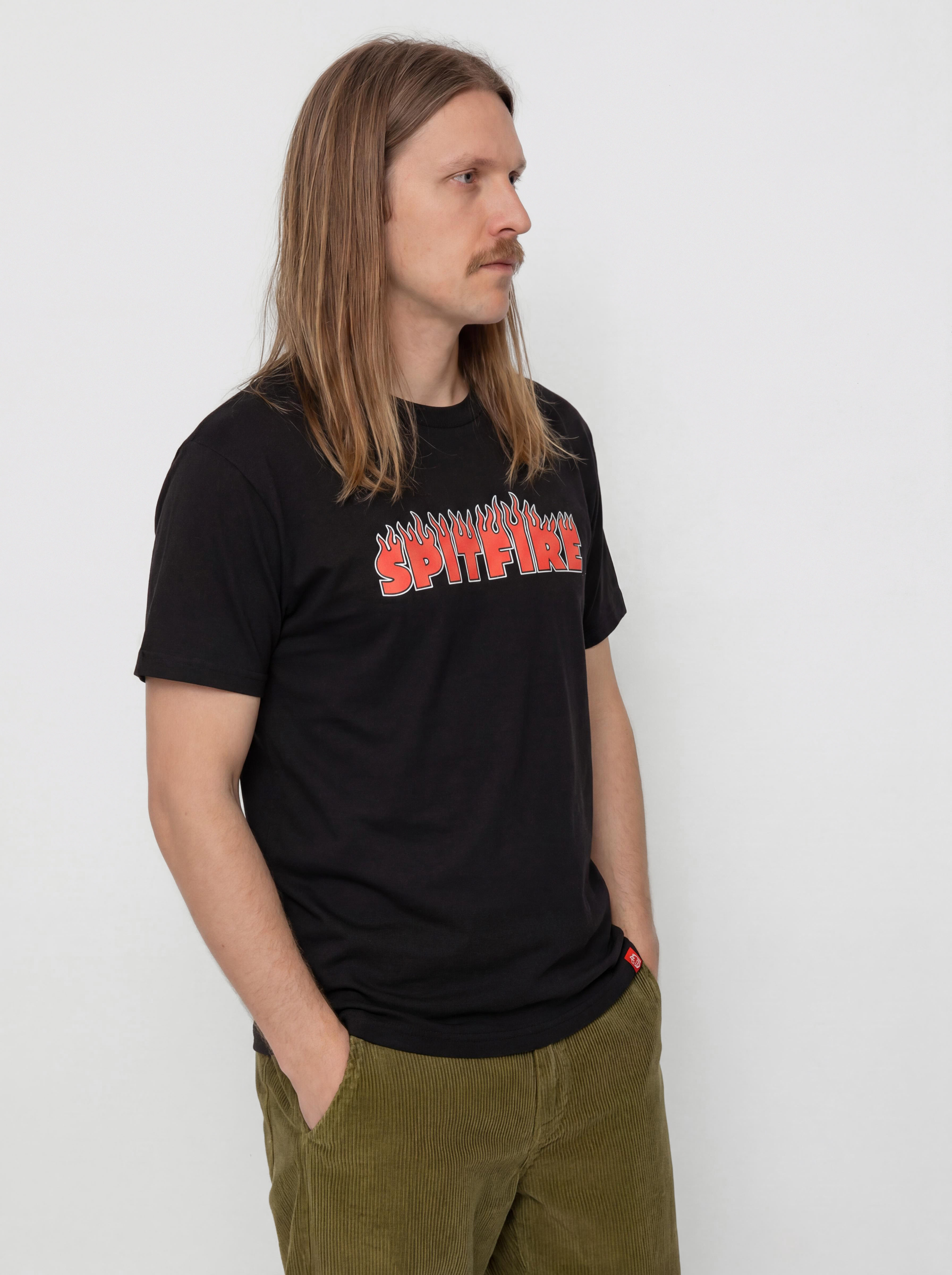 Spitfire Demonseed Script Póló (black/red black & white print)