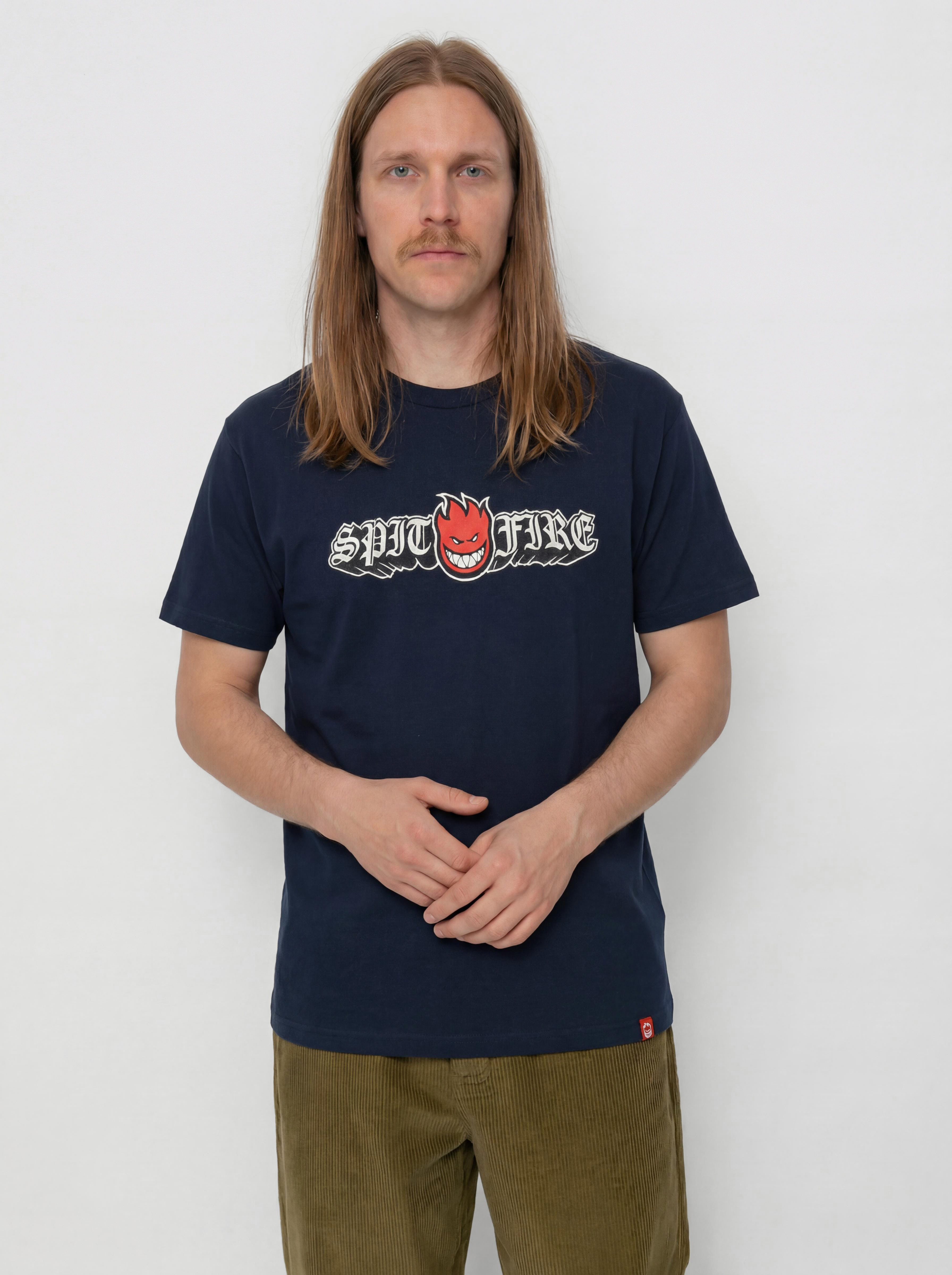 Spitfire Old E Drop Bighead Póló (true navy w/red black & white print)