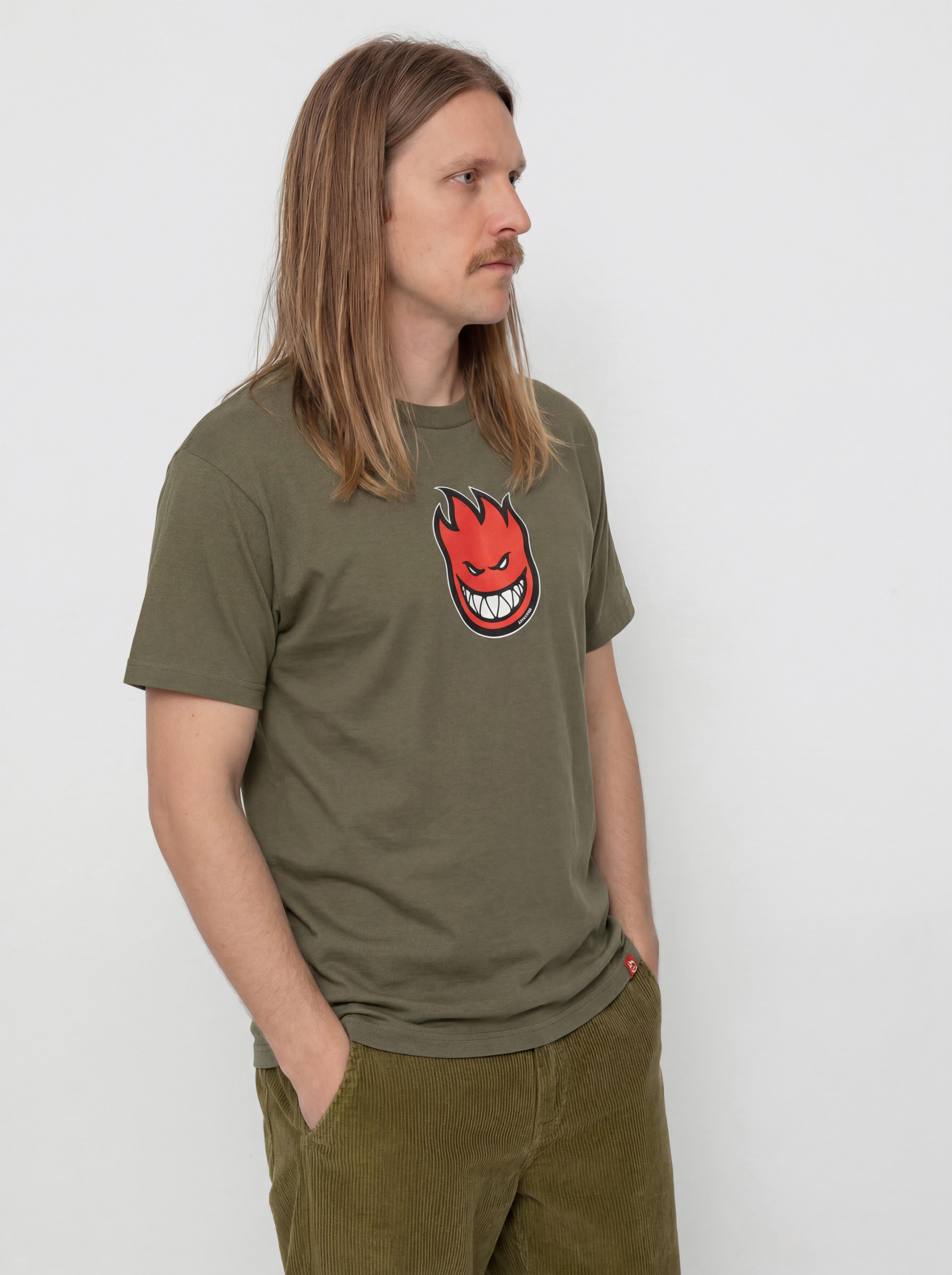 Spitfire Bighead Mid Fill Póló (military green w/red black & white print)