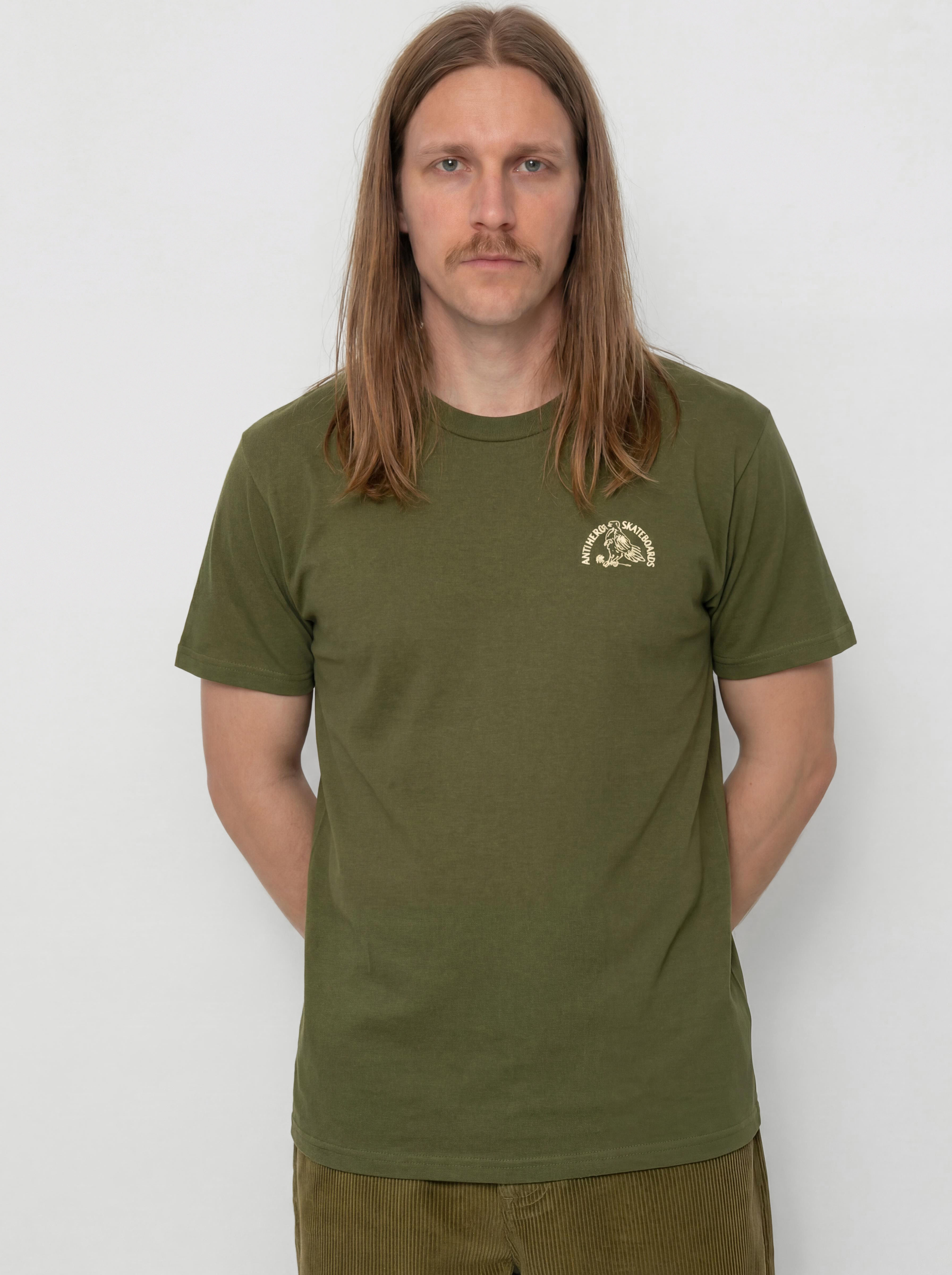 Antihero Clubhouse Póló (olive w/cream prints)