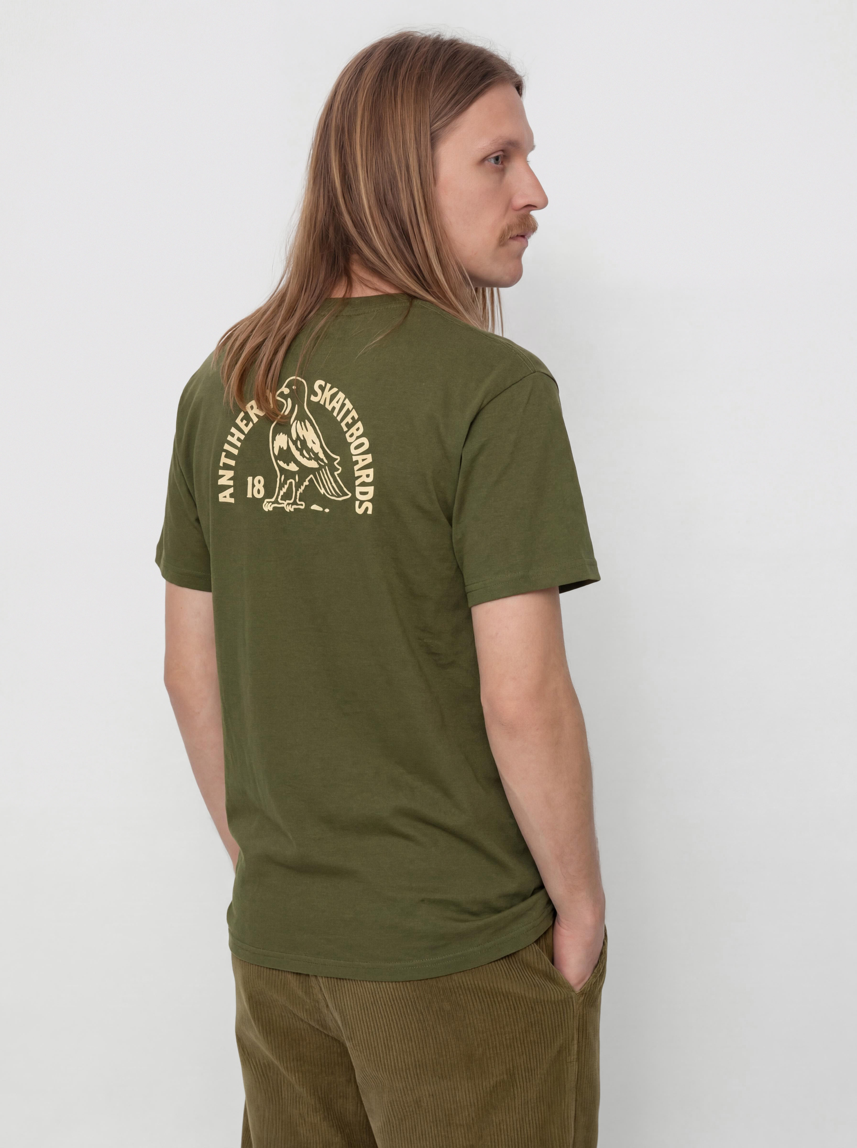 Antihero Clubhouse Póló (olive w/cream prints)