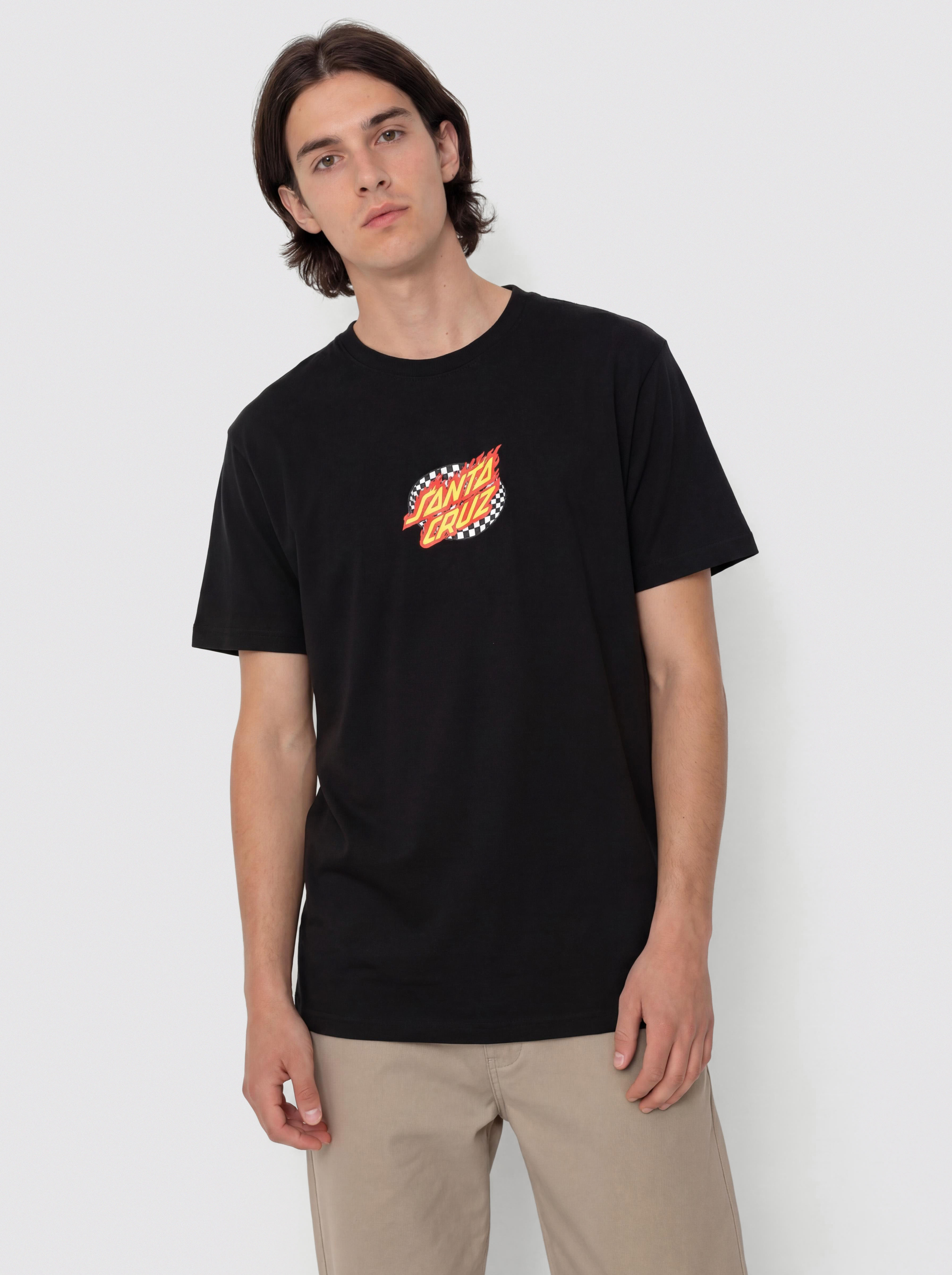 Póló Santa Cruz Oval Check Flame Front (black)