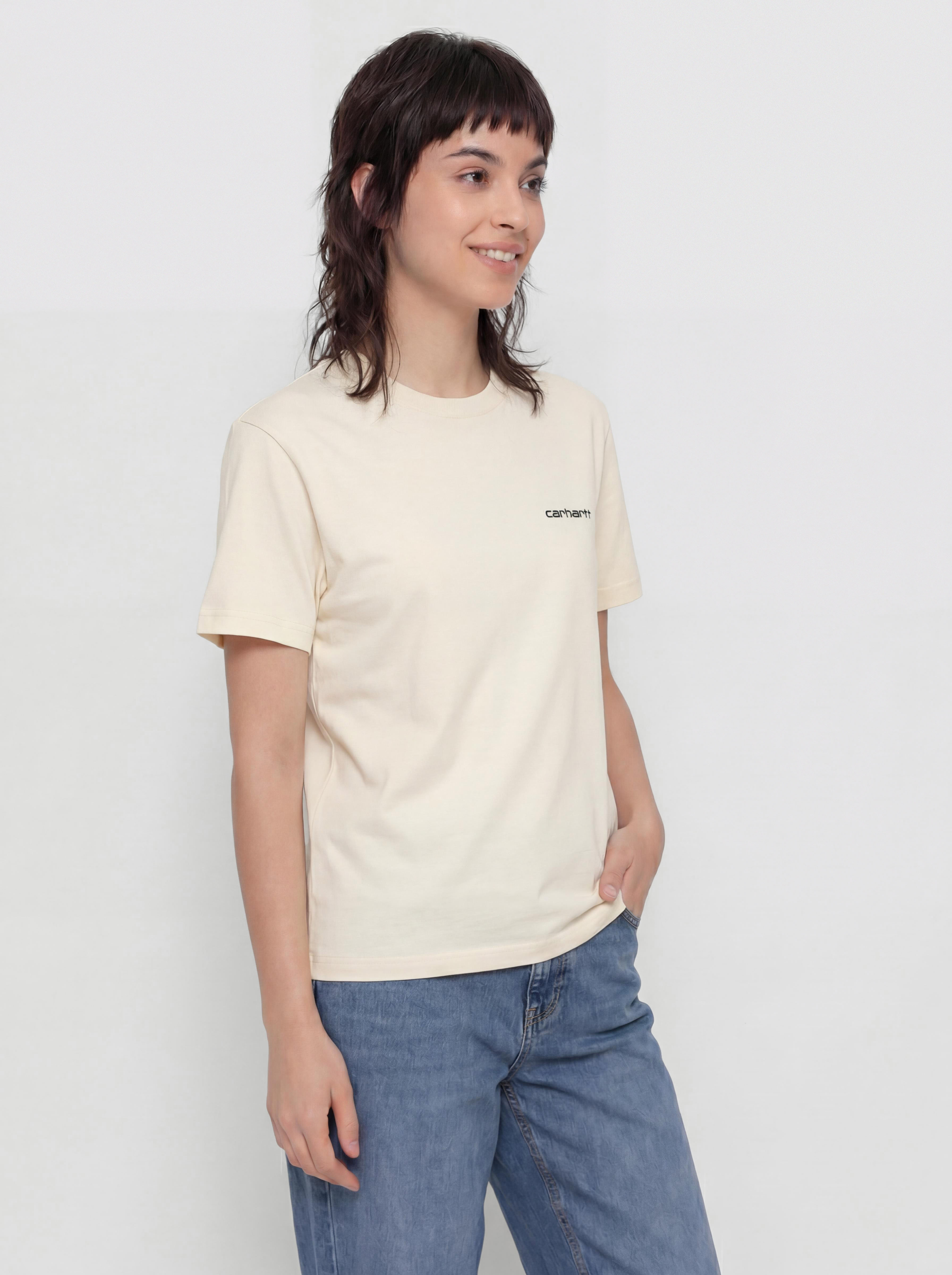 Póló Carhartt WIP Script Embroidery Wmn (cinnerus/cozy purple)