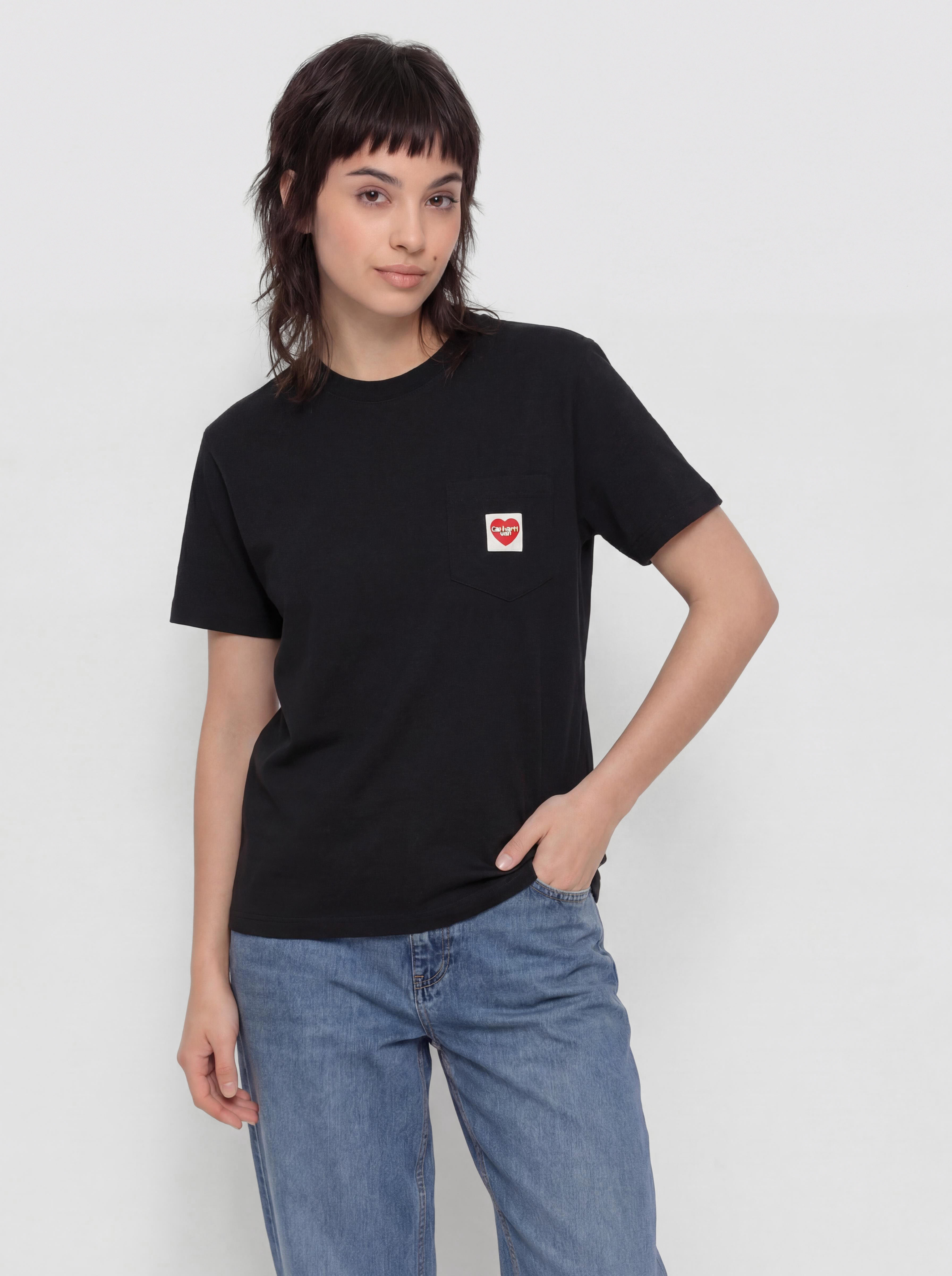 Carhartt WIP Pocket Heart Wmn Póló (black/red)