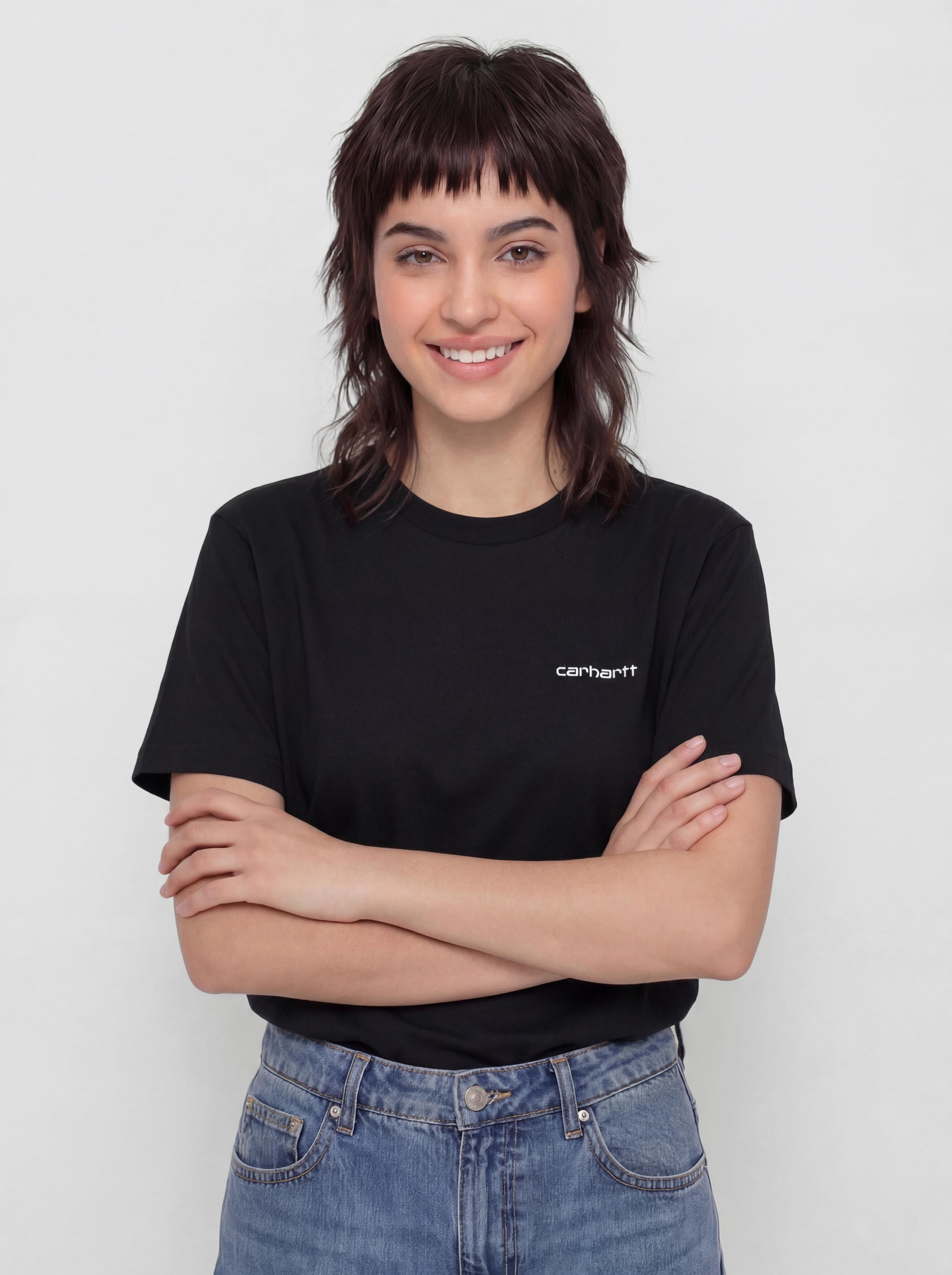 Carhartt WIP Script Embroidery Wmn Póló (black/white)