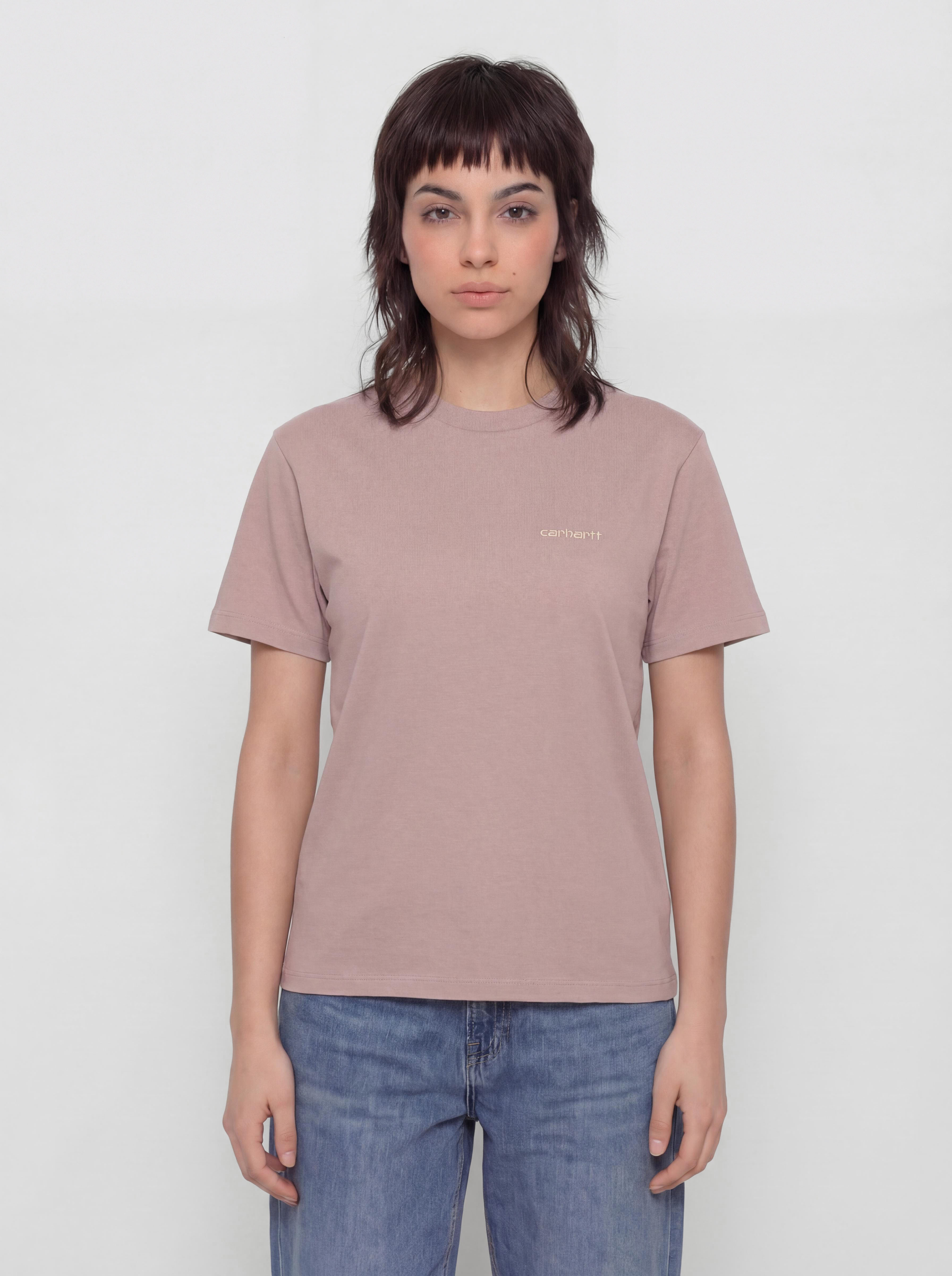 Póló Carhartt WIP Script Embroidery Wmn (gentle pink/cinnerus)