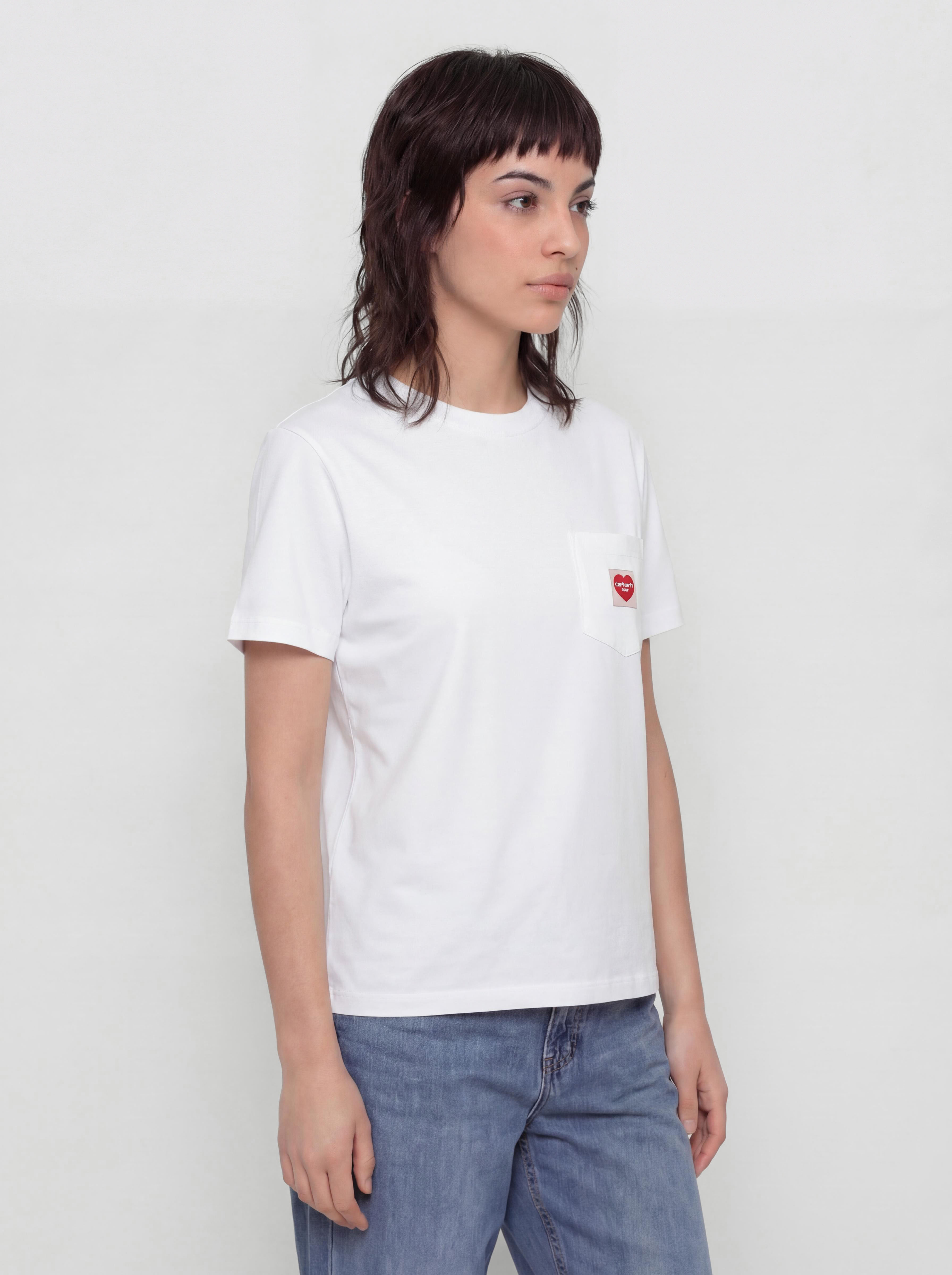Carhartt WIP Pocket Heart Wmn Póló (white/red)