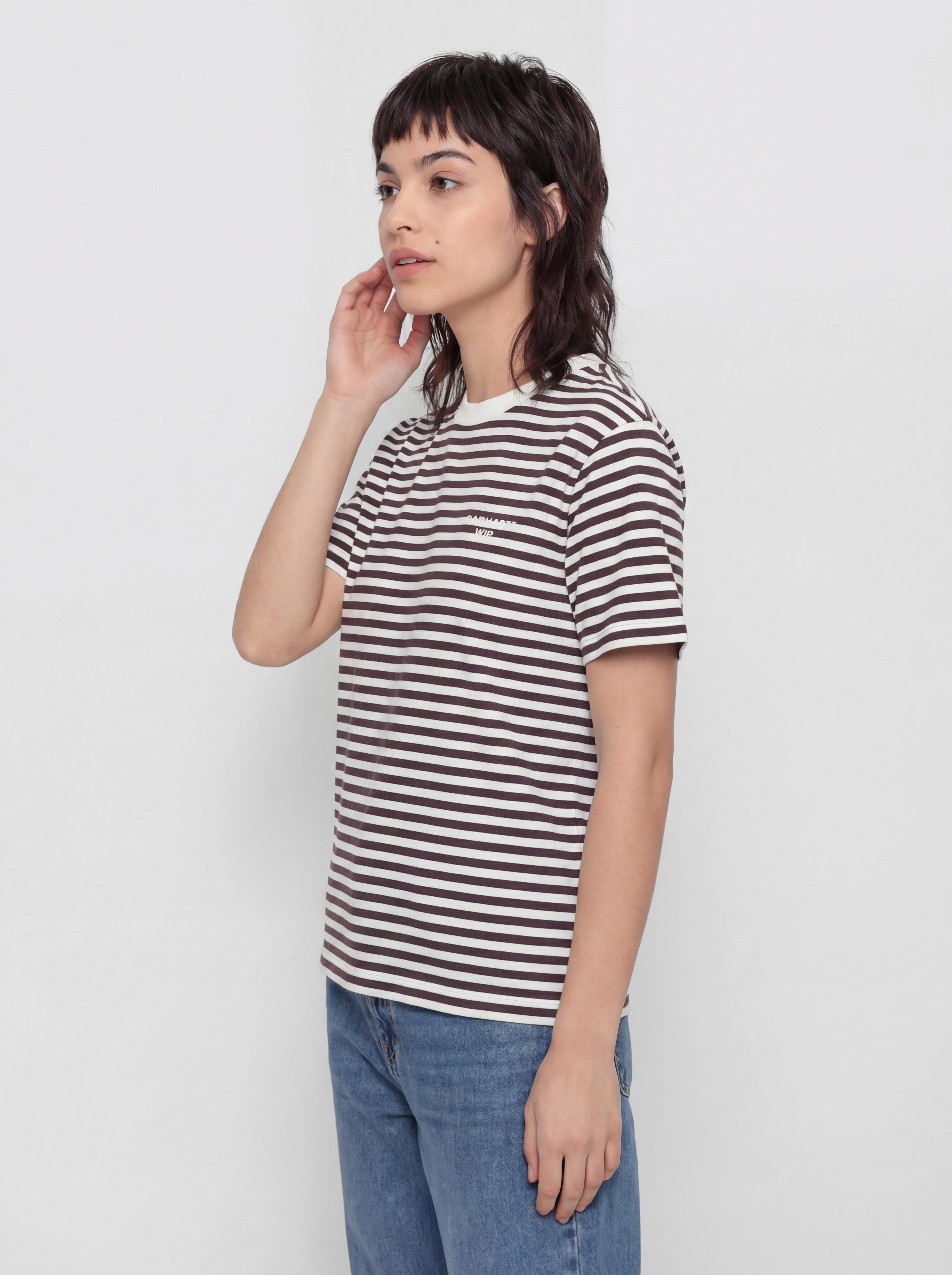Póló Carhartt WIP Ezra Wmn (ezra stripe/cozy purple/wax)