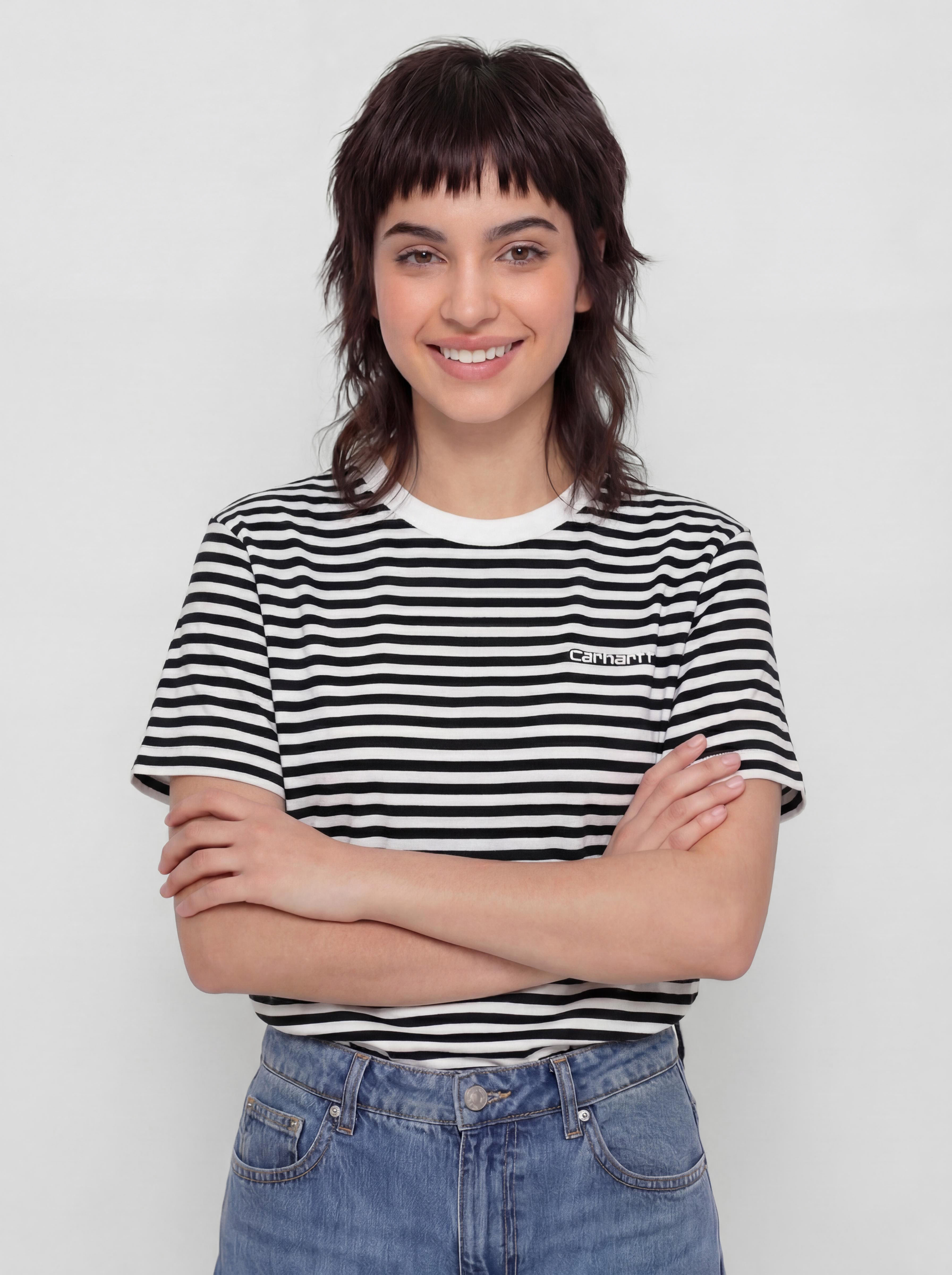 Póló Carhartt WIP Ezra Wmn (ezra stripe/black/wax)